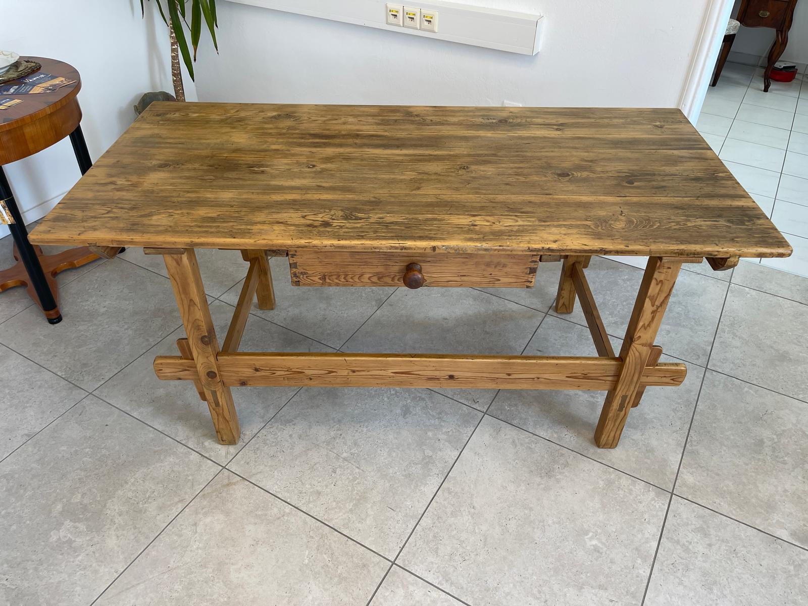 Massiver Kräutertisch Tafeltisch Bauerntisch Thresen aus massivem Holz, G1327
