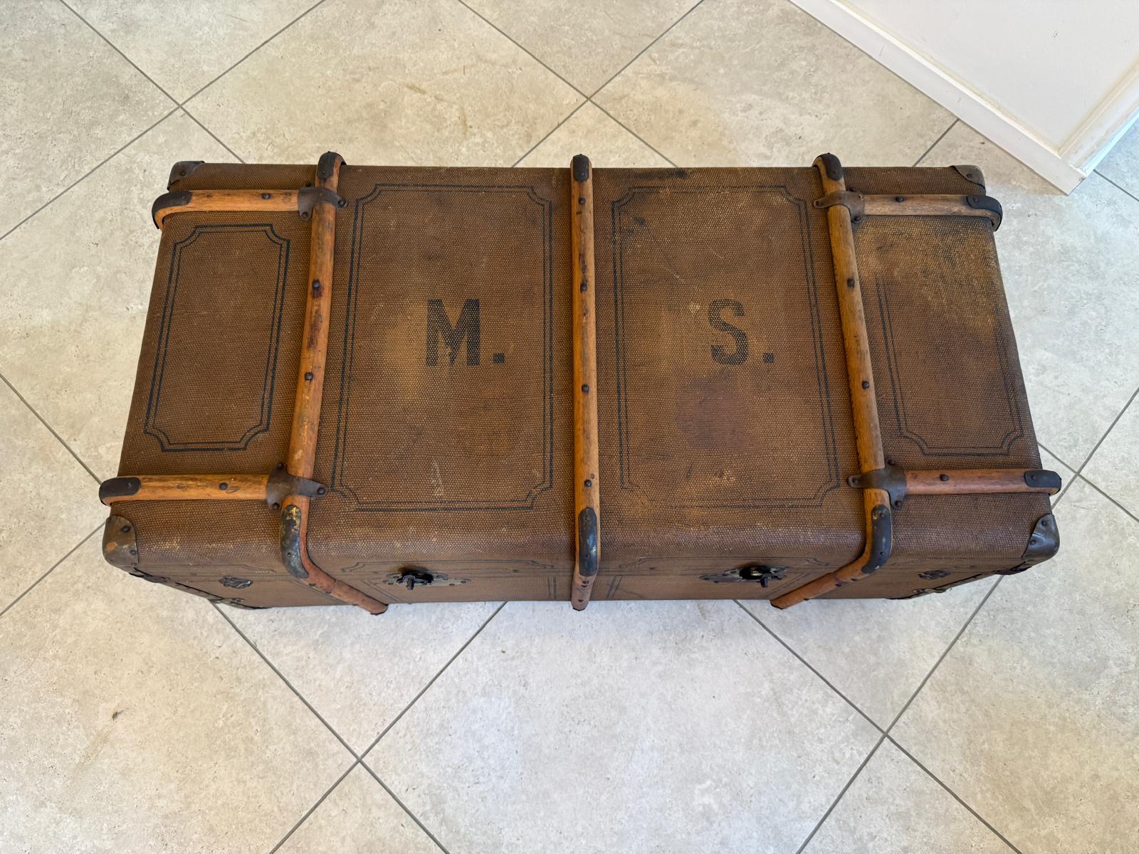 Historischer Reisekoffer / Seekoffer aus der Zeit um 1900 D1238