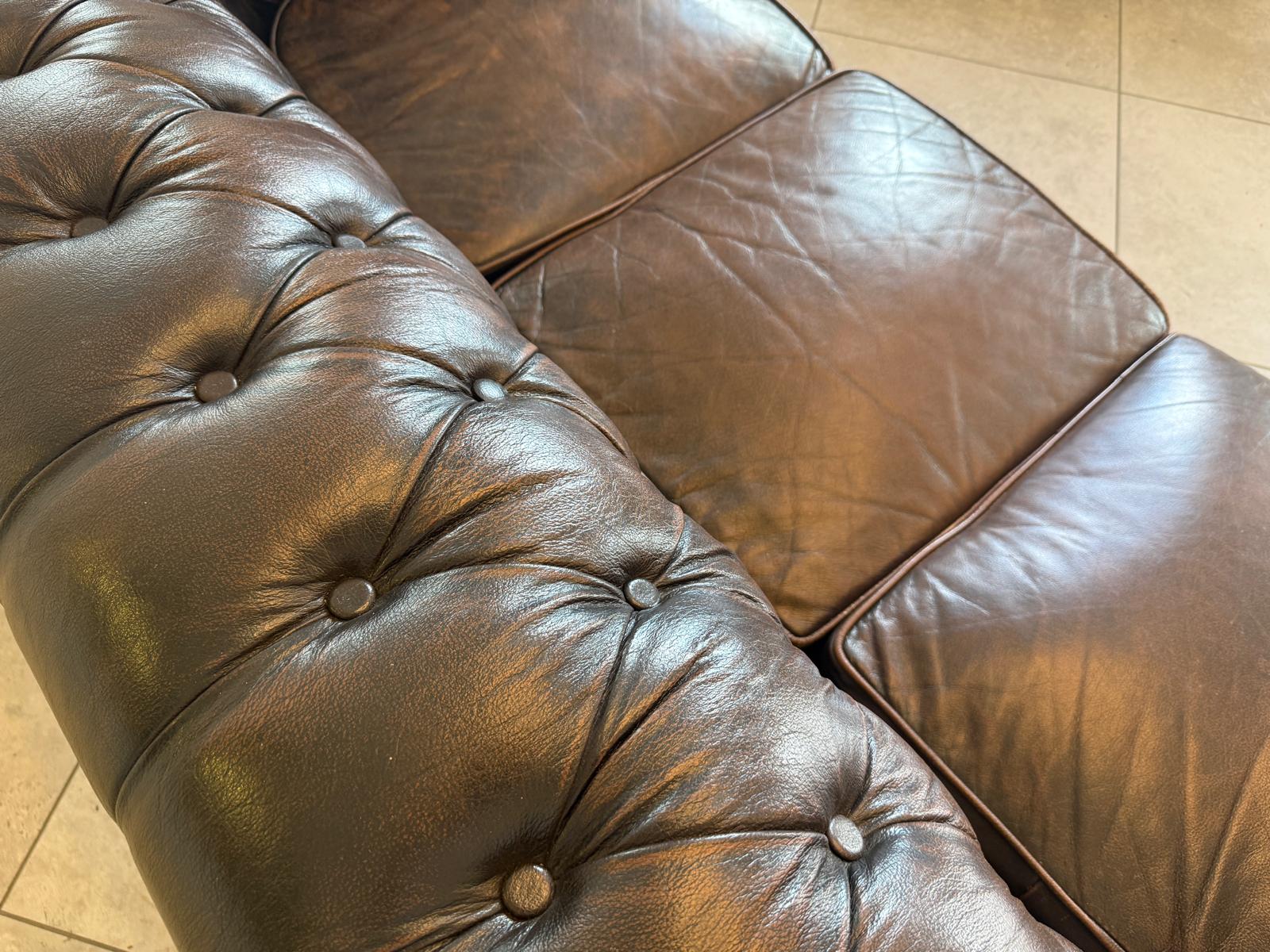 Chesterfield 3er Clubsofa Couch Zigarrenbraun D2756