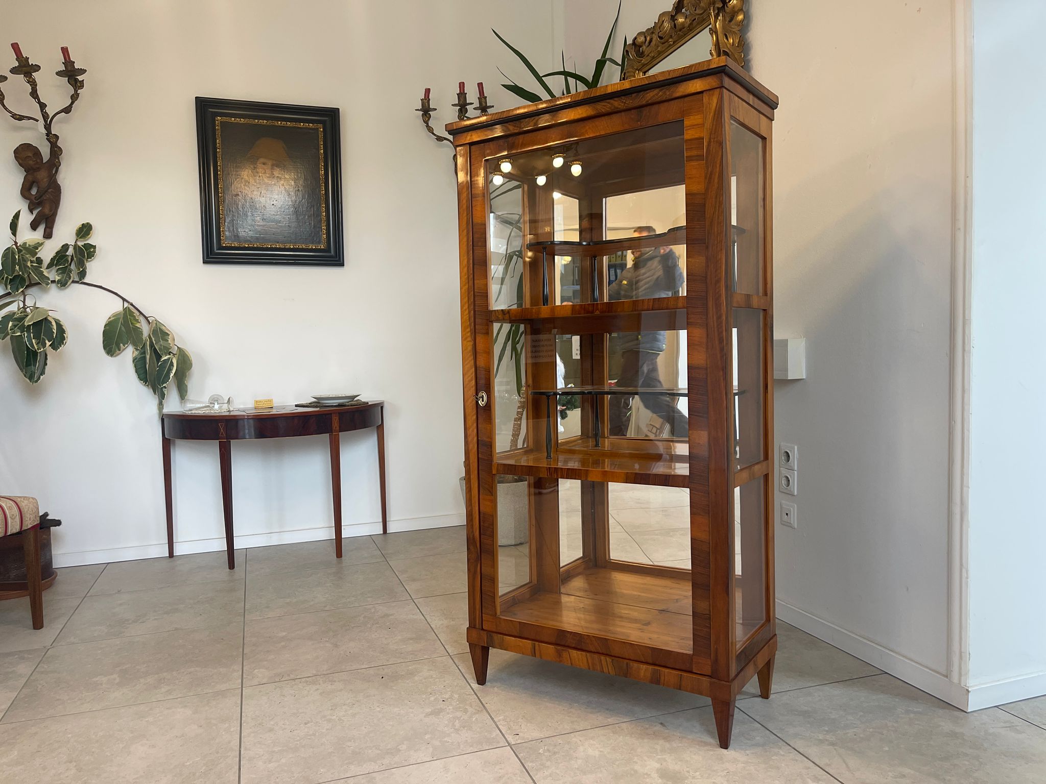 Antiquität Biedermeier Vitrine Bücherschrank A5153