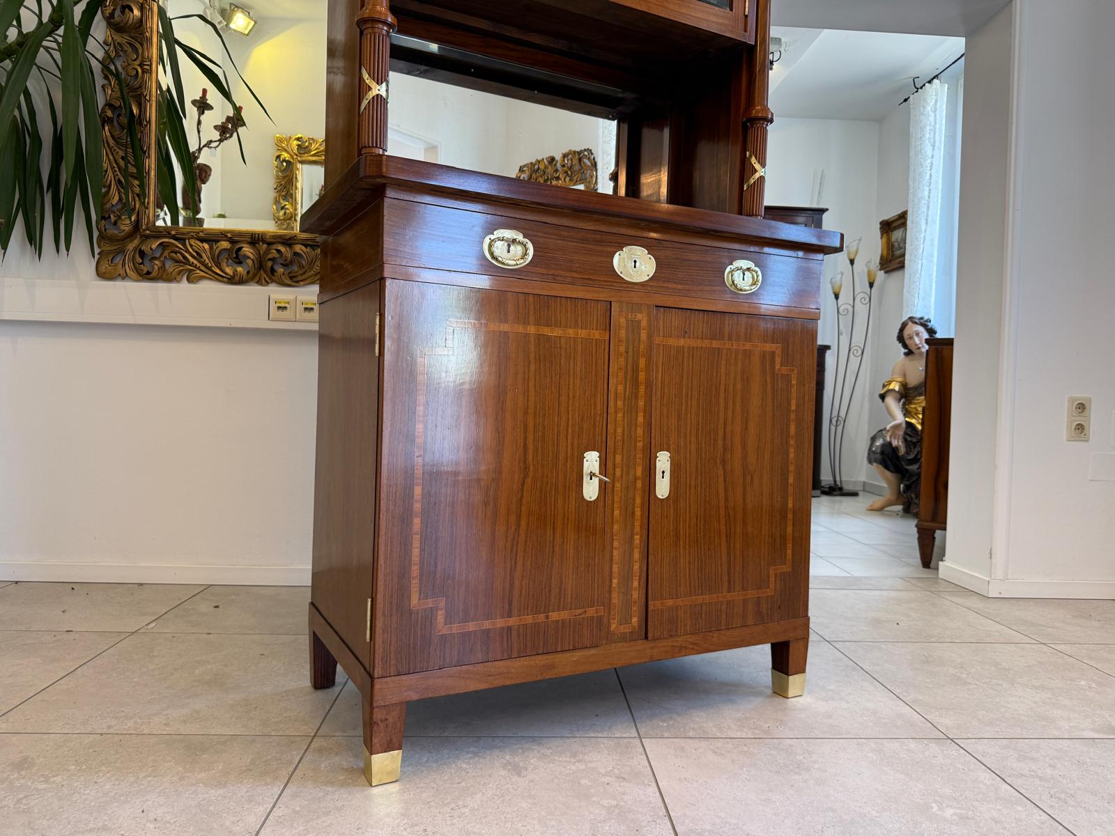 Jugendstil Aufsatzbuffet Antiquität Kredenz Küchenschrank D2697