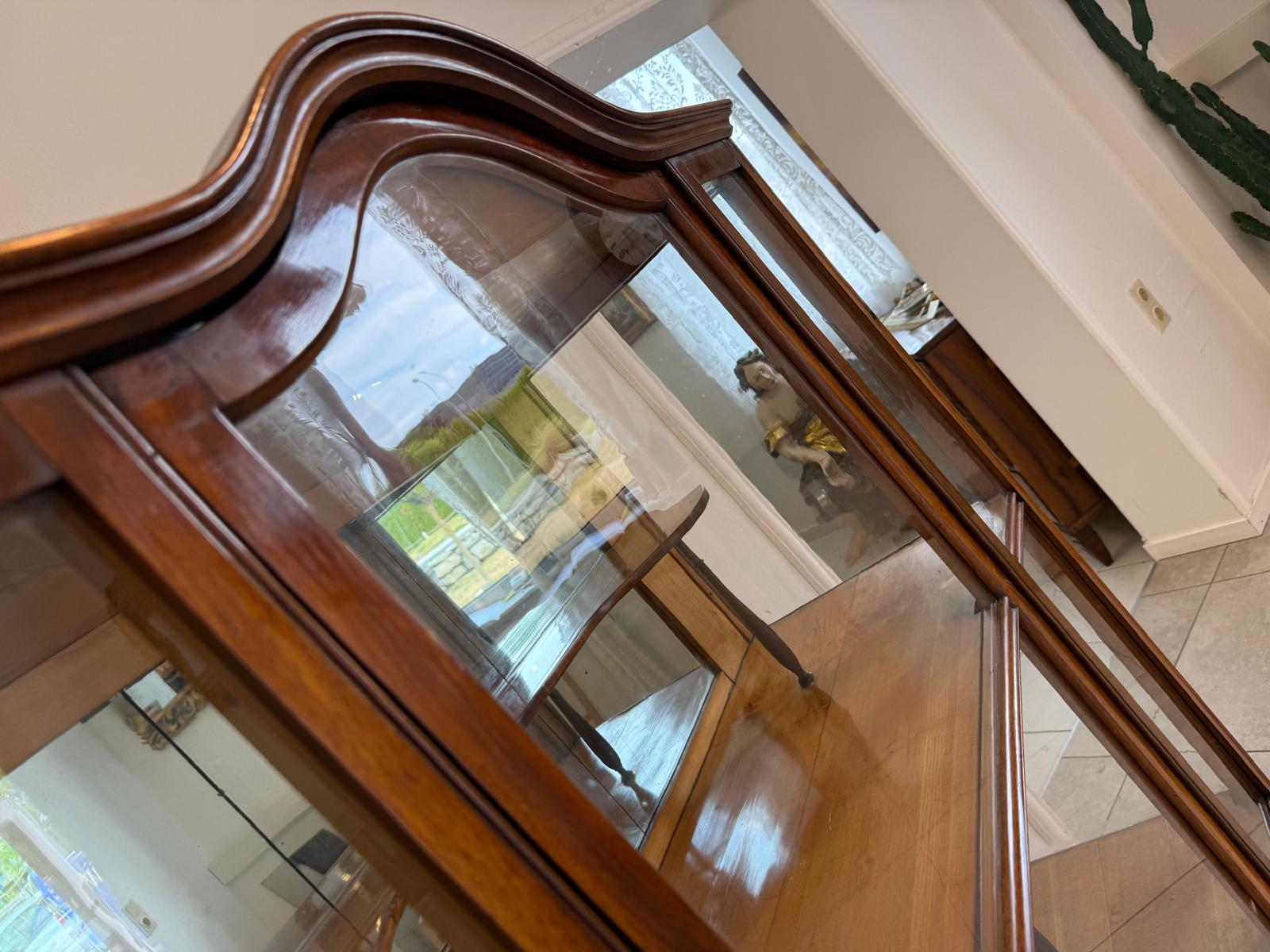 Altrestaurierte Spätbiedermeier Vitrine Bücherschrank Glasschrank Antiquität D2725