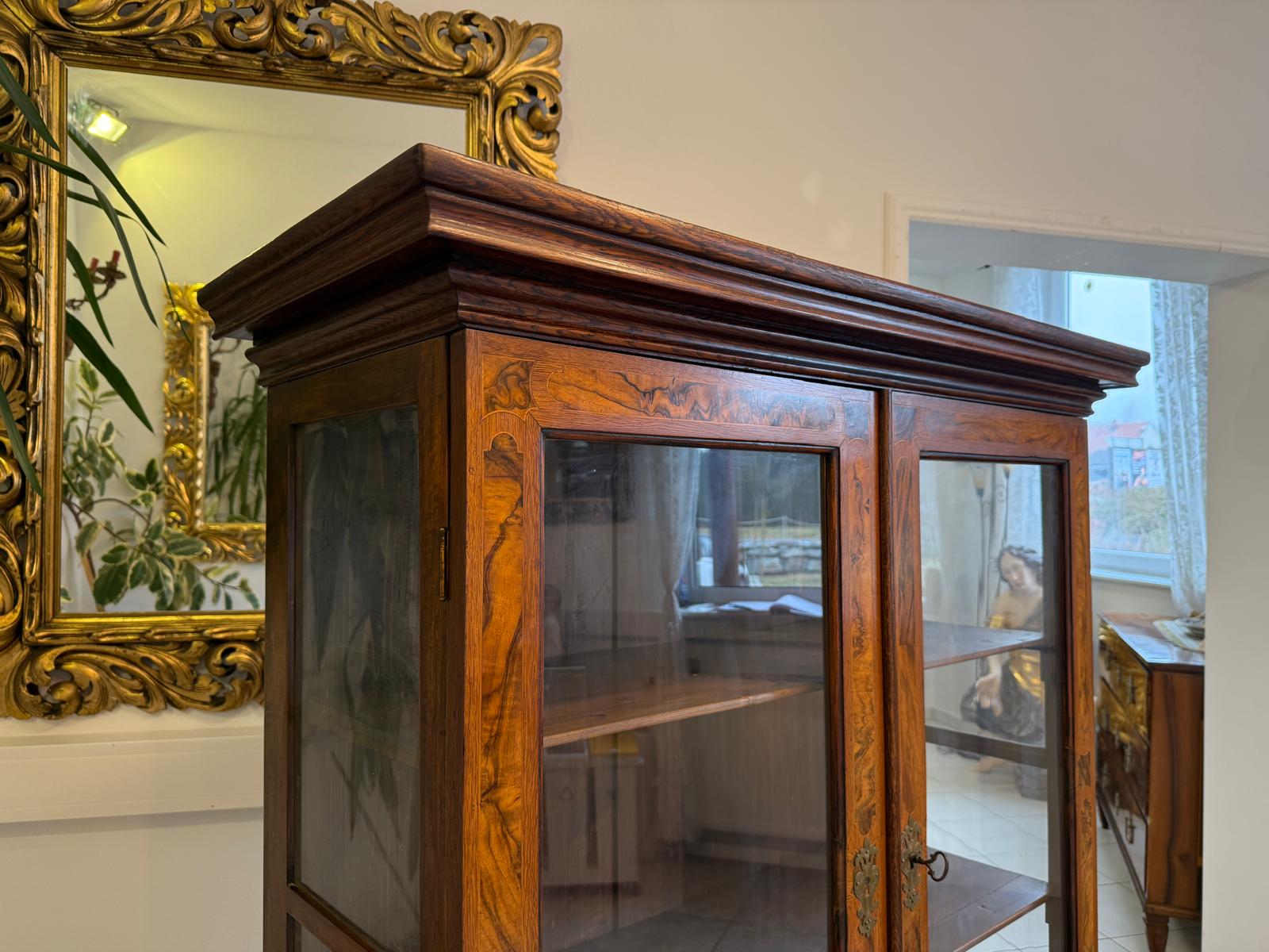 Sale Biedermeier Stilvitrine Bücherschrank Glasschrank Glaskasten D1034