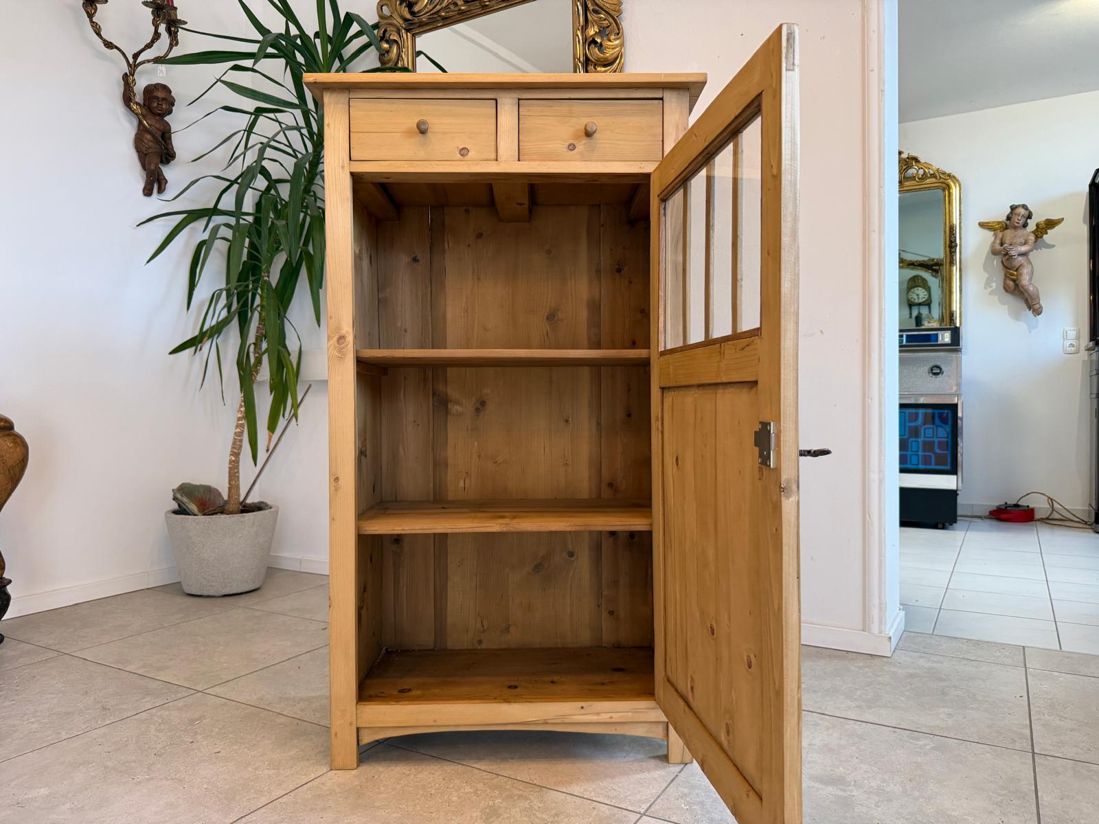 Bäuerliches Vertiko Bücherschrank Halbschrank Bauernschrank Weichholz D1186