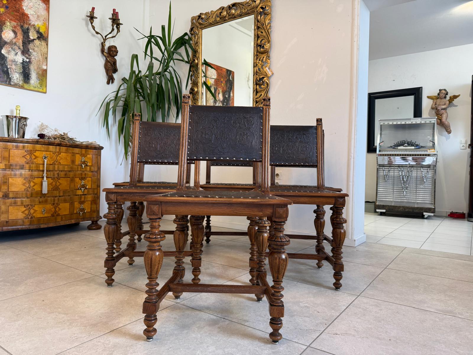 Gründerzeit Sessel Stuhlgruppe 6er Set aus 1875 D2807