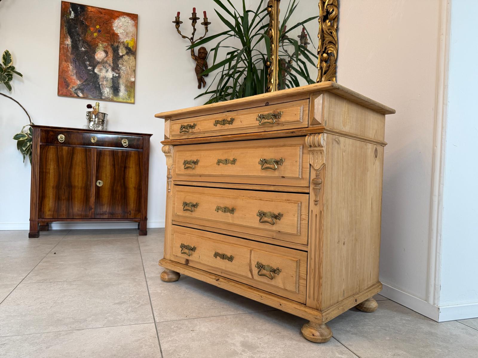 Originale Gründerzeit Kommode Weichholz Antik G2114 