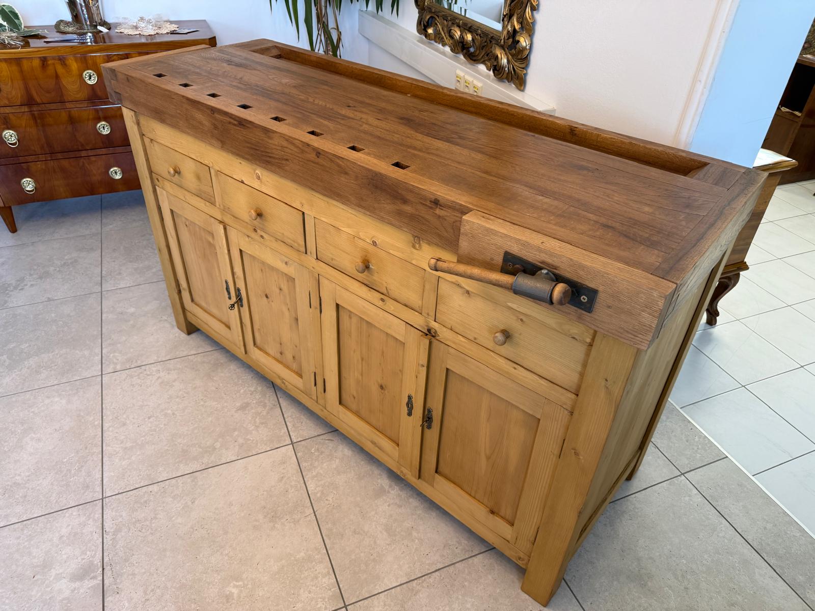 Hobelbank,Werkbank Ladentisch Apothekertisch Designertisch D2849
