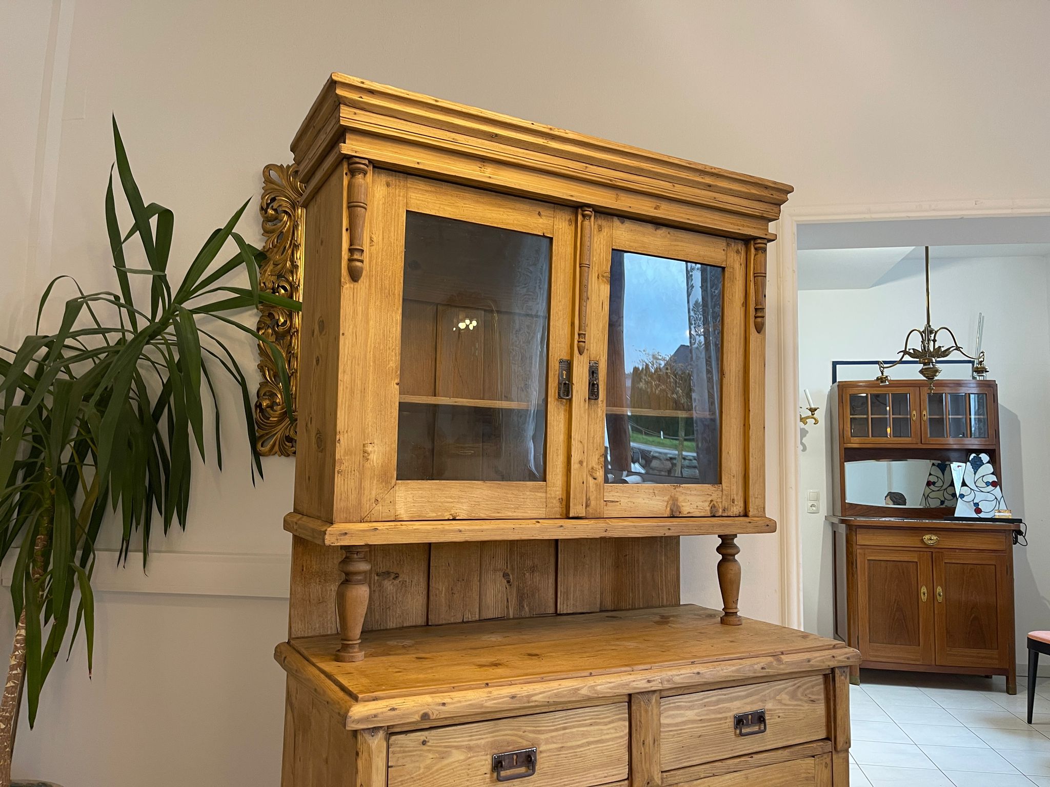436e1e25-9703-4592-ba5c-ba999302939f Gründerzeit Küchenkredenz Naturholzschrank Bauernmöbel A5060