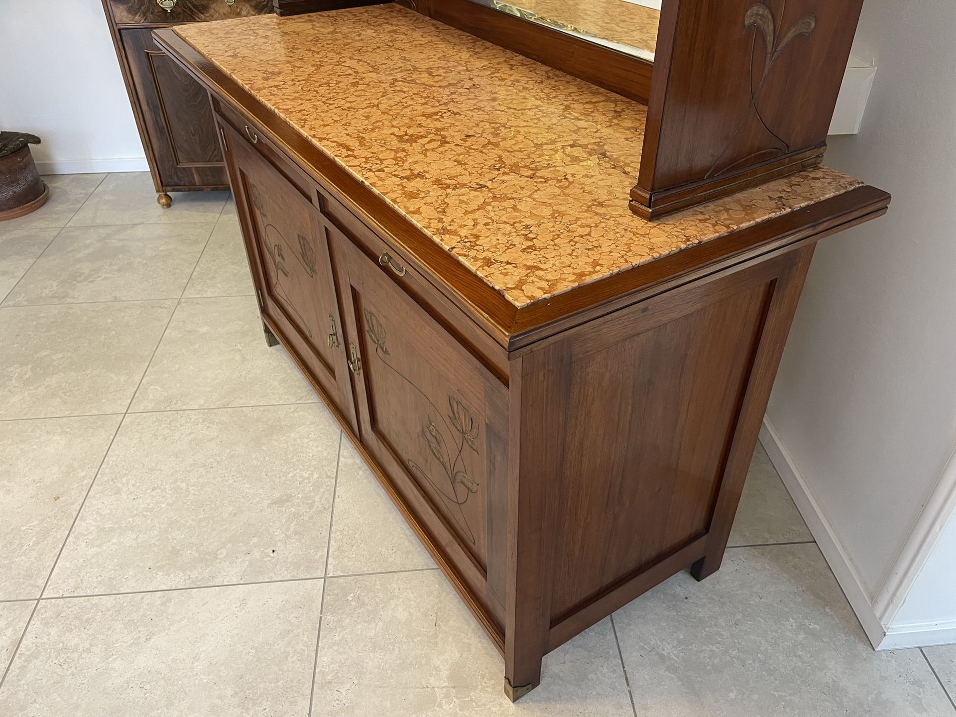 Jugendstil Aufsatzbuffet Bücherschrank Original  B1571