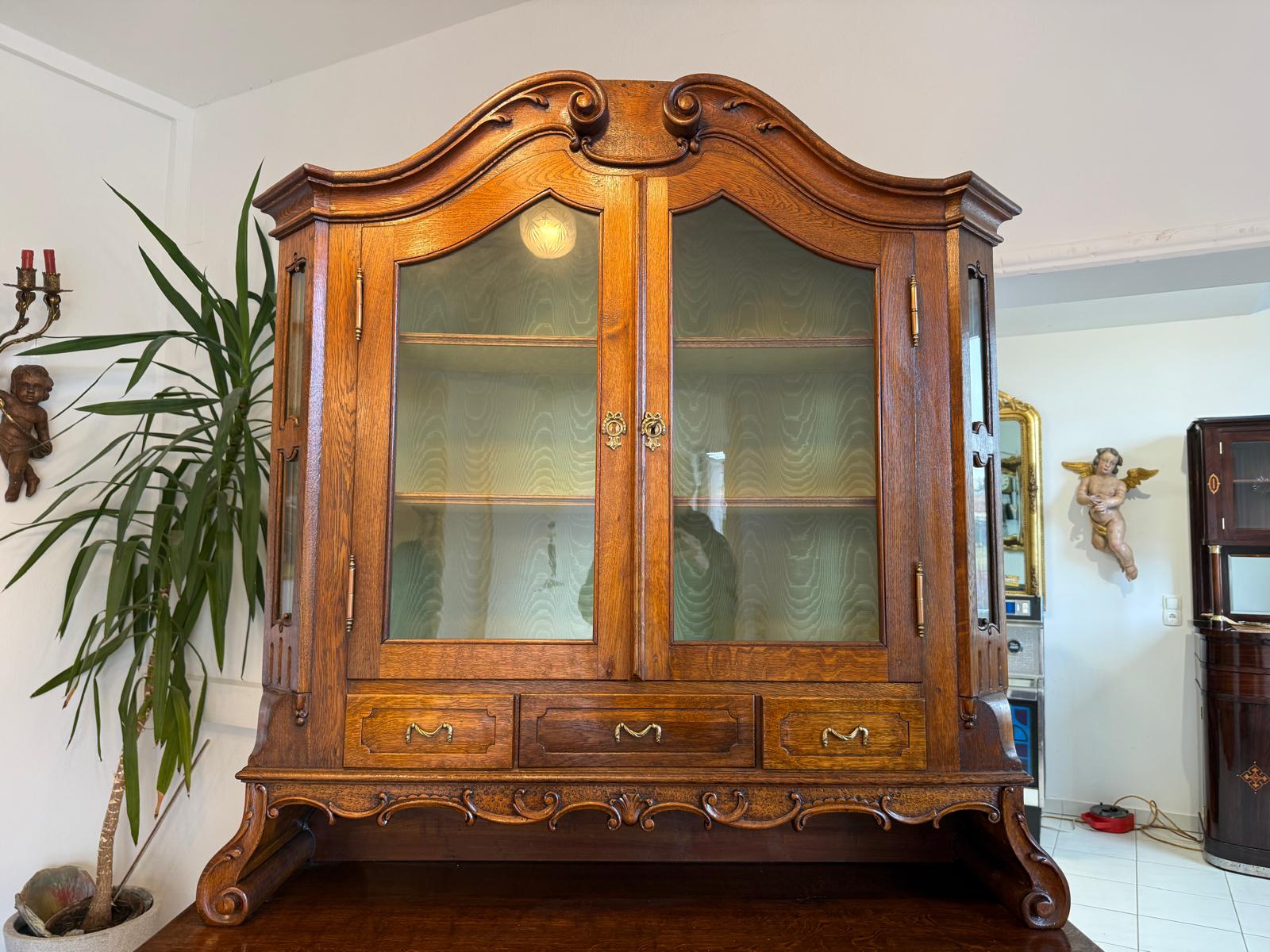 Originaler barocke Aufsatzvitrine Aufsatzkommode Vitrine Antiquität Tabernakl D1143
