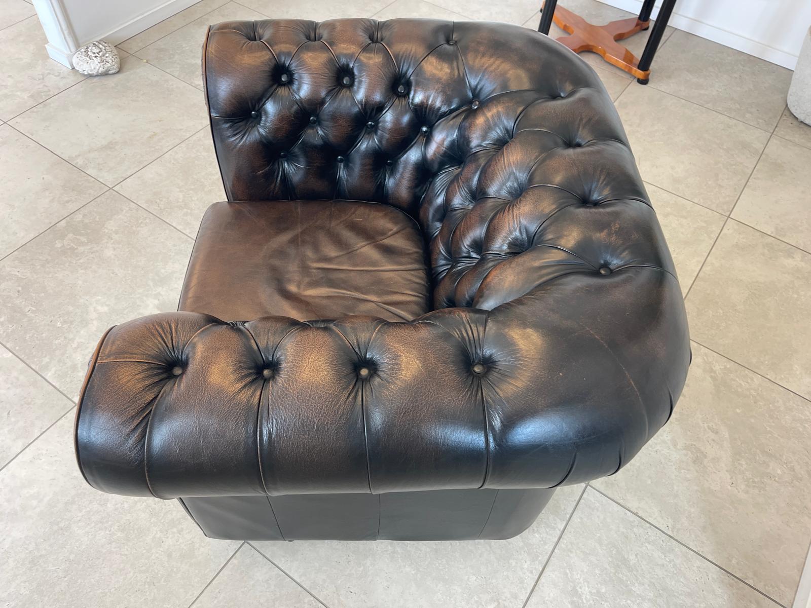 Chesterfield 1er Fauteuil Couch Zigarrenbraun Braun G1332