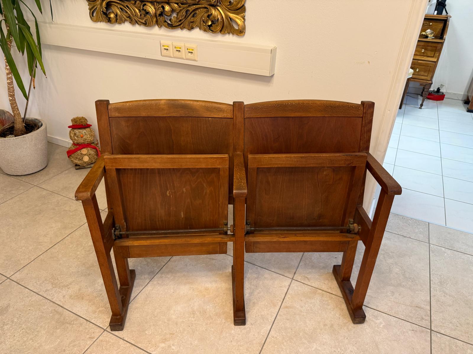 Original Wiener Kinosessel 2er Sitz Klappstuhl Stuhl Nostalgie G2266