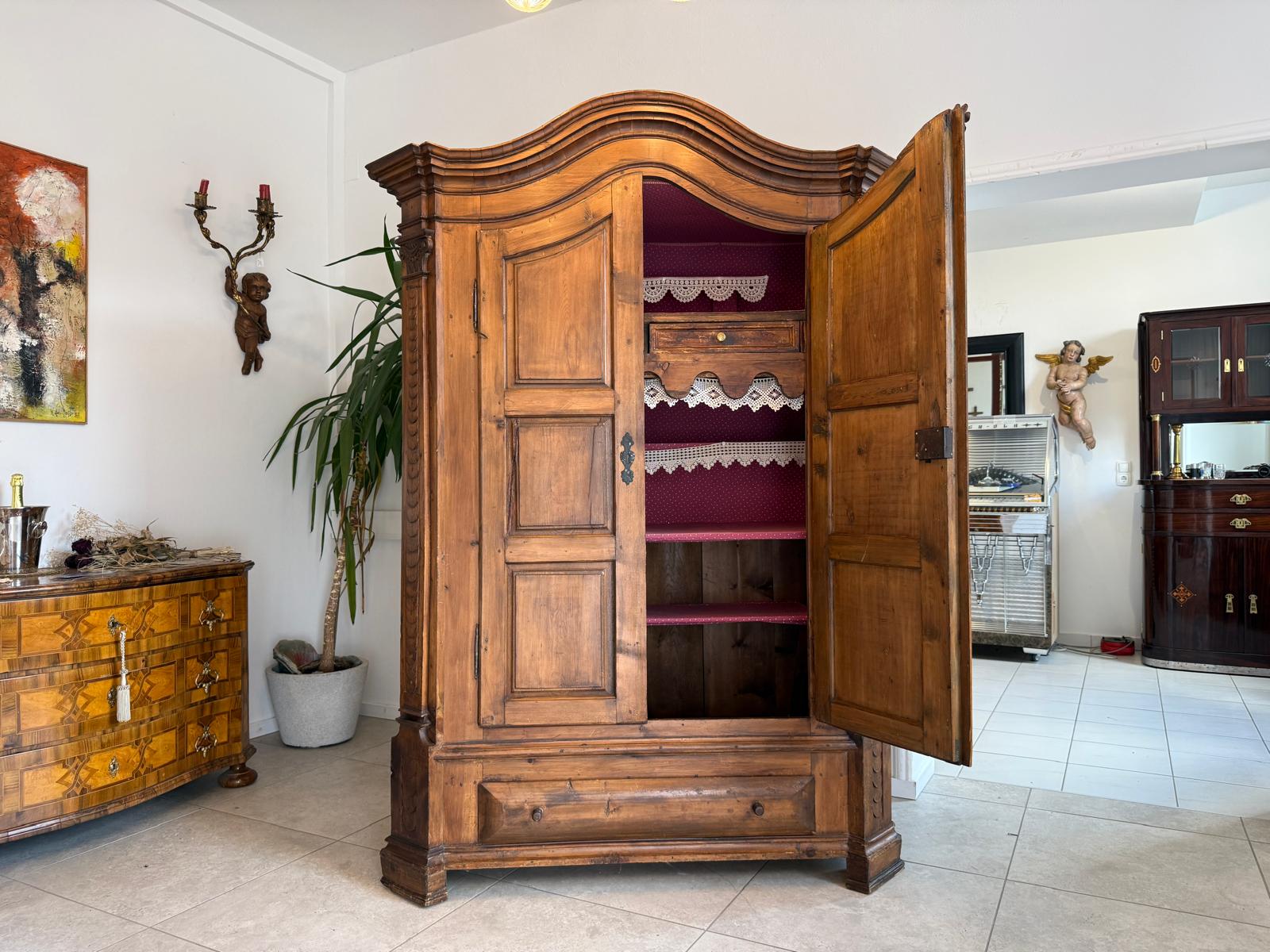 Barockstil Schrank Buchenholz Bücherschrank Stilschrank D2696