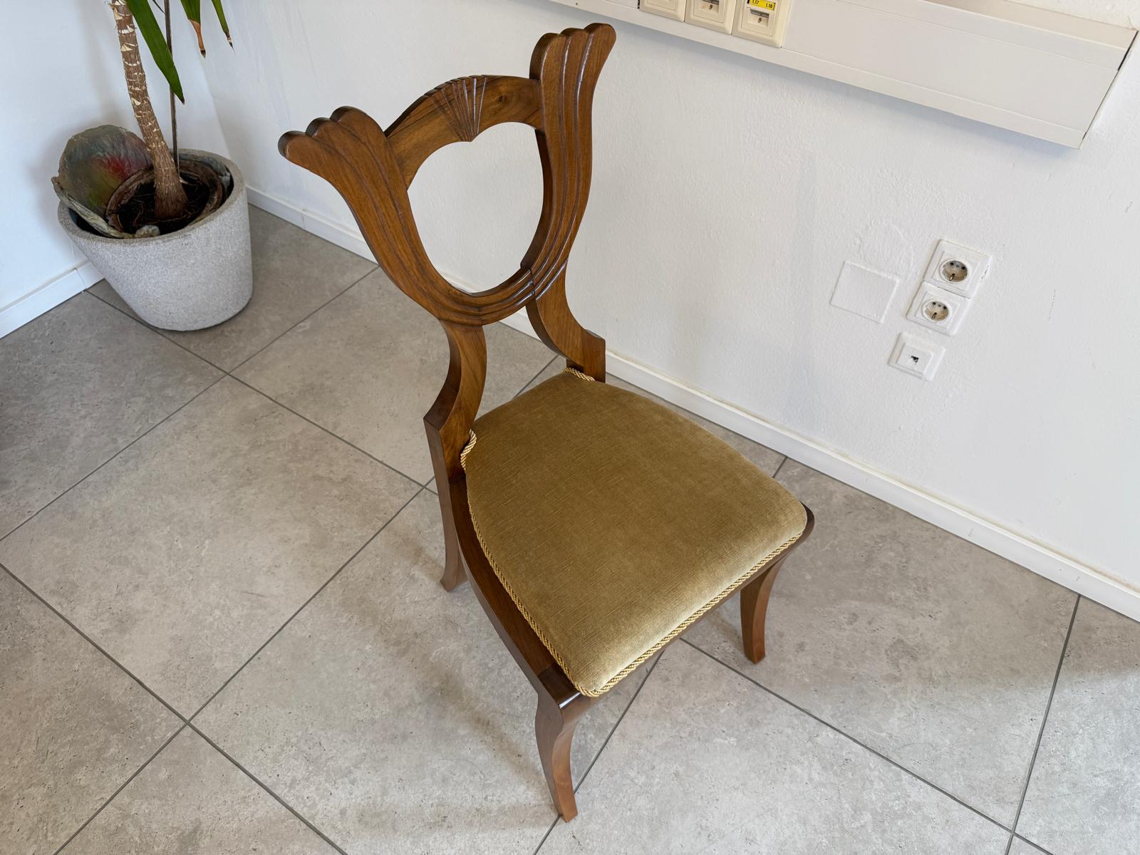 Biedermeier Sessel Nussholz Stuhl Antiquität G2106