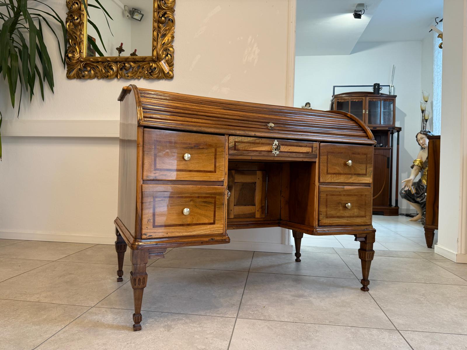 Sale Restauriert Barock Rolladen Sekretär um 1780 Antiquität G2049