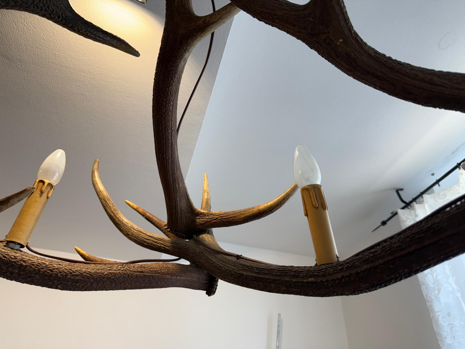  Bauernlampe Geweihleuchte Jagdlampe Hirschlampe G1993