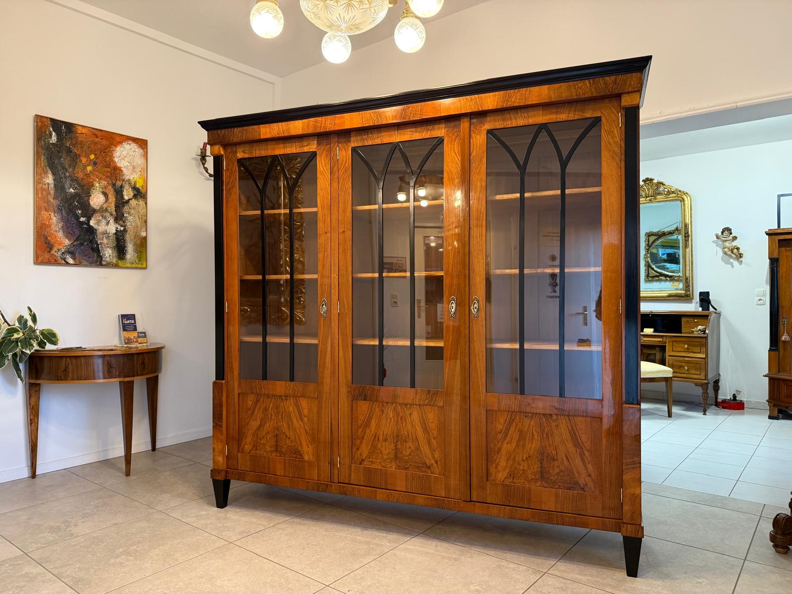 SALE Restaurierte Biedermeier Vitrine Bücherschrank ANTIQUITÄT G2352