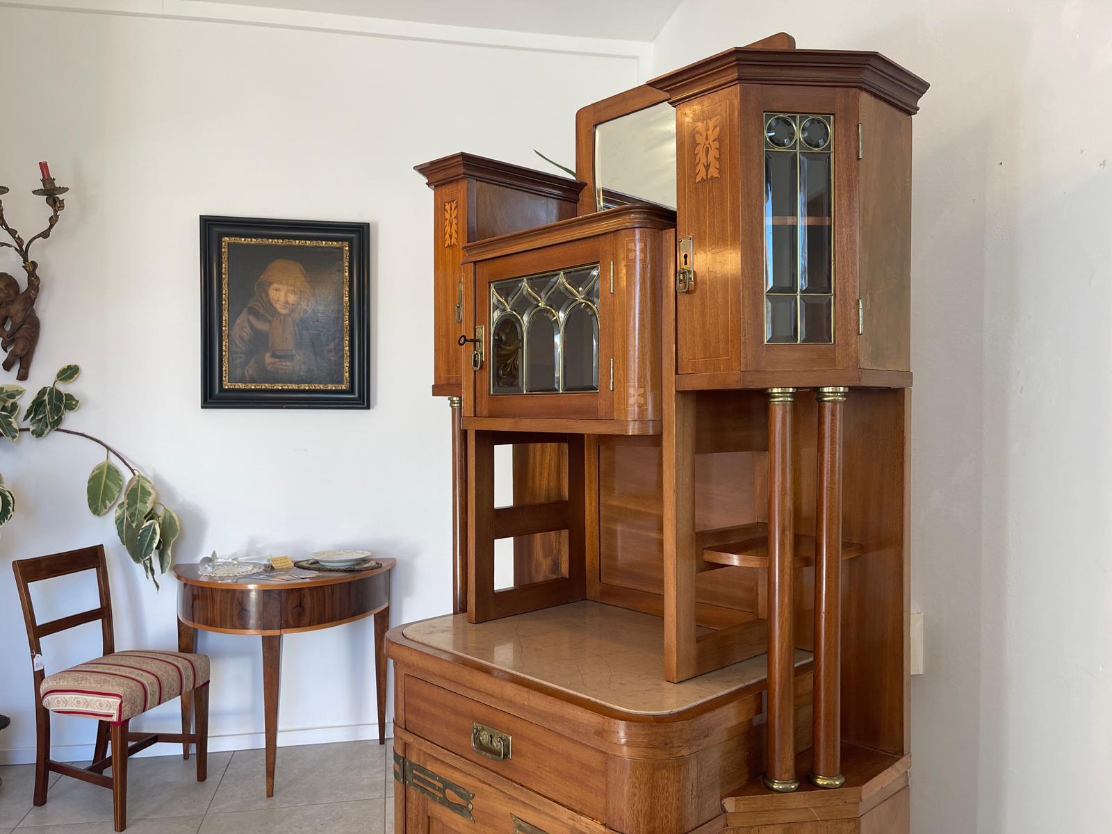 Traum Jugendstil Kredenz Bücherschrank Antiquität G1100