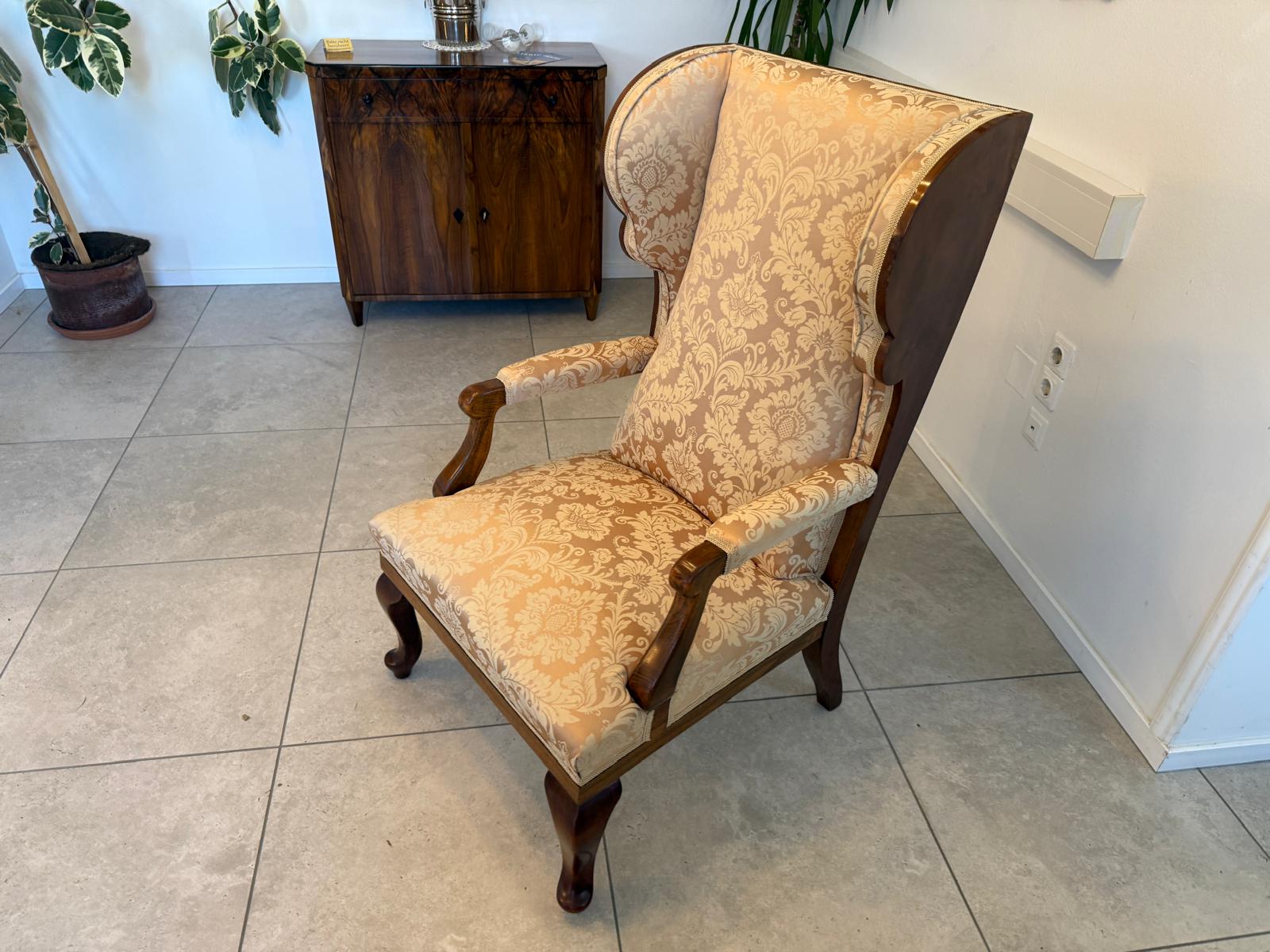 Restaurierter Chippendale Ohrenfauteuil Ohrensessel G1962