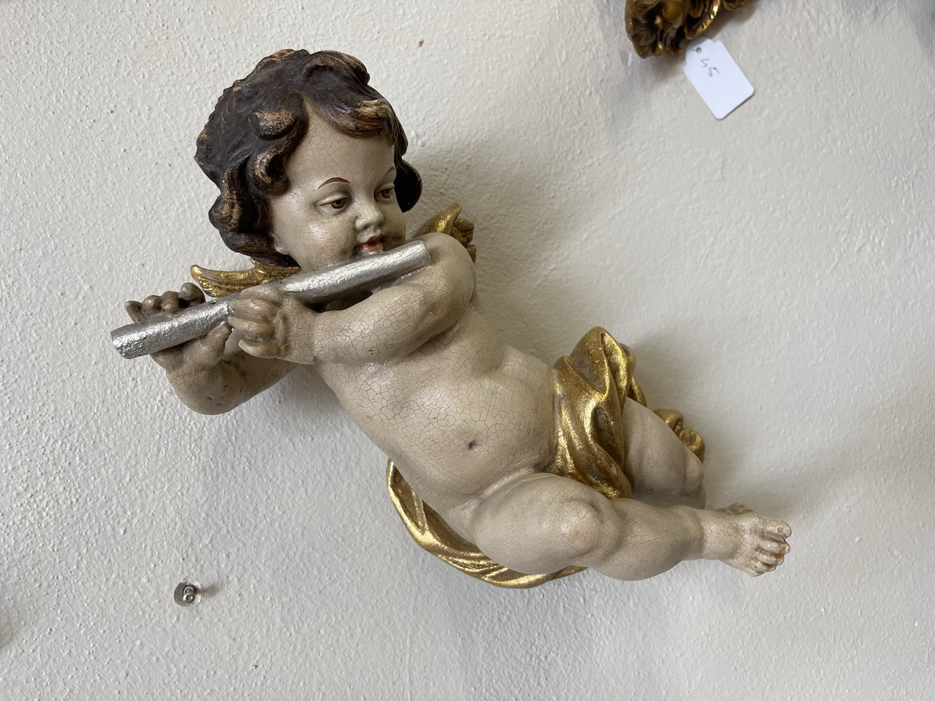 Madonna-Engel_06 hübsche Engelsfigur Putto Holzfigur Holzschnitzerei i1704