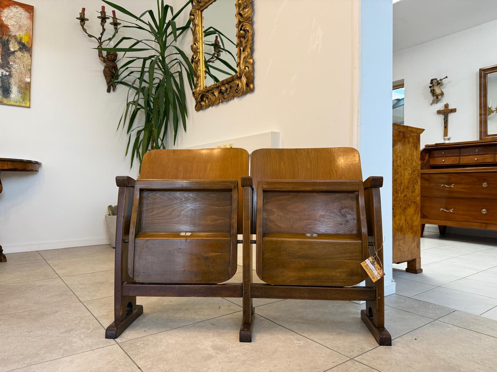 Original Wiener Kinosessel 2er Sitz Klappstuhl Stuhl Nostalgie G1733