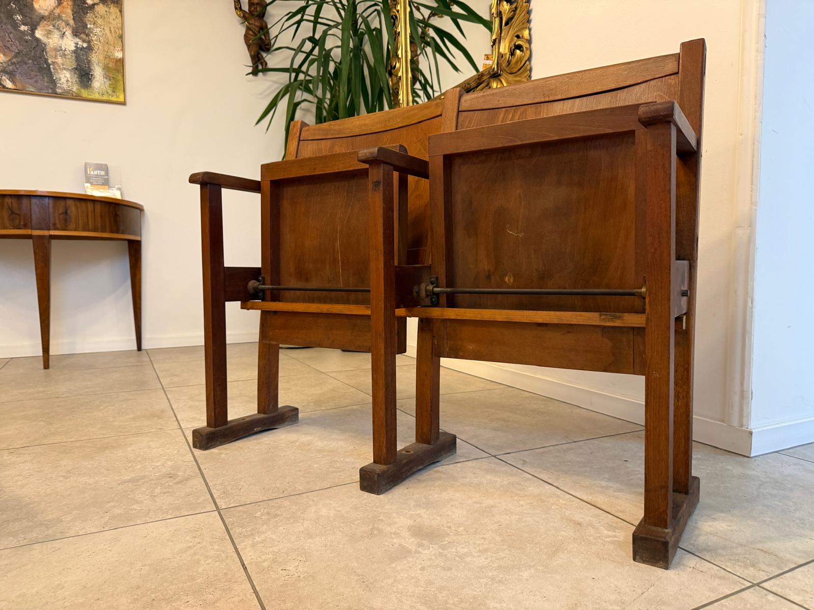 Original Wiener Kinosessel 2er Sitz Klappstuhl Stuhl Nostalgie Antik G2267
