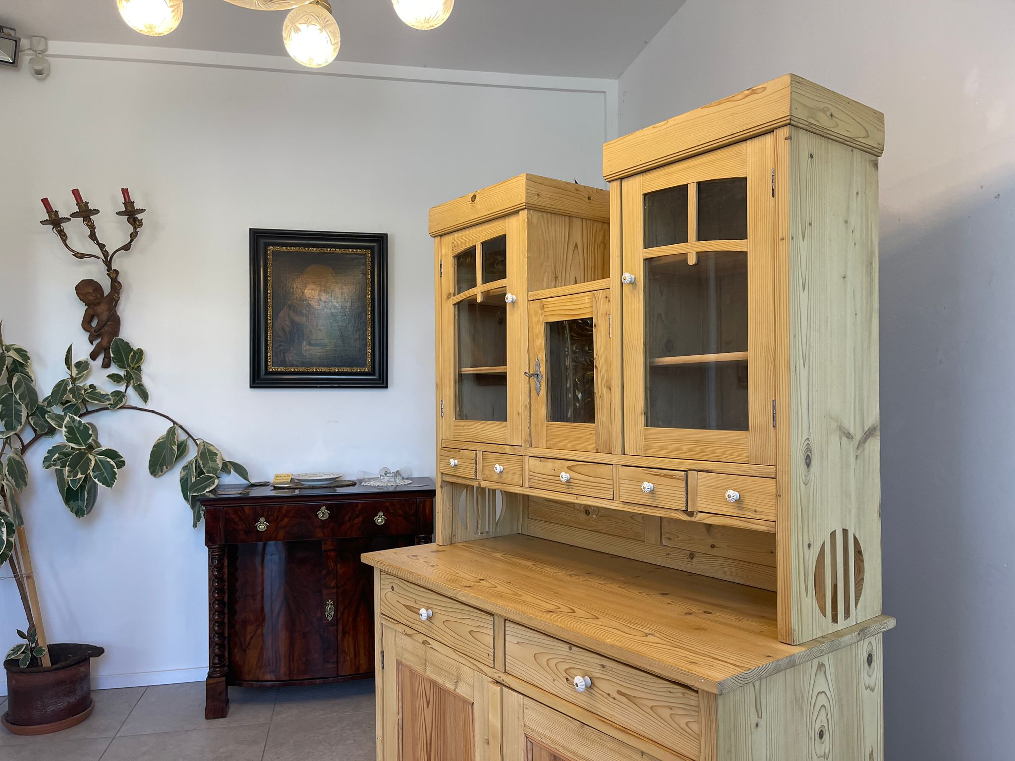 8590e0a2-54bb-4892-9cff-0458bc33dcc2 Jugendstil Küchenbuffet Küchenschrank Küchenkredenz A4899