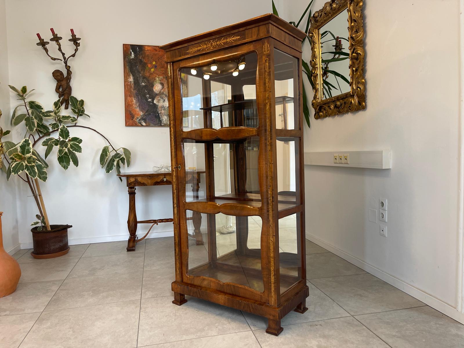 Originale Biedermeier Vitrine Glasschrank Antiquität Bücherschrank G1674