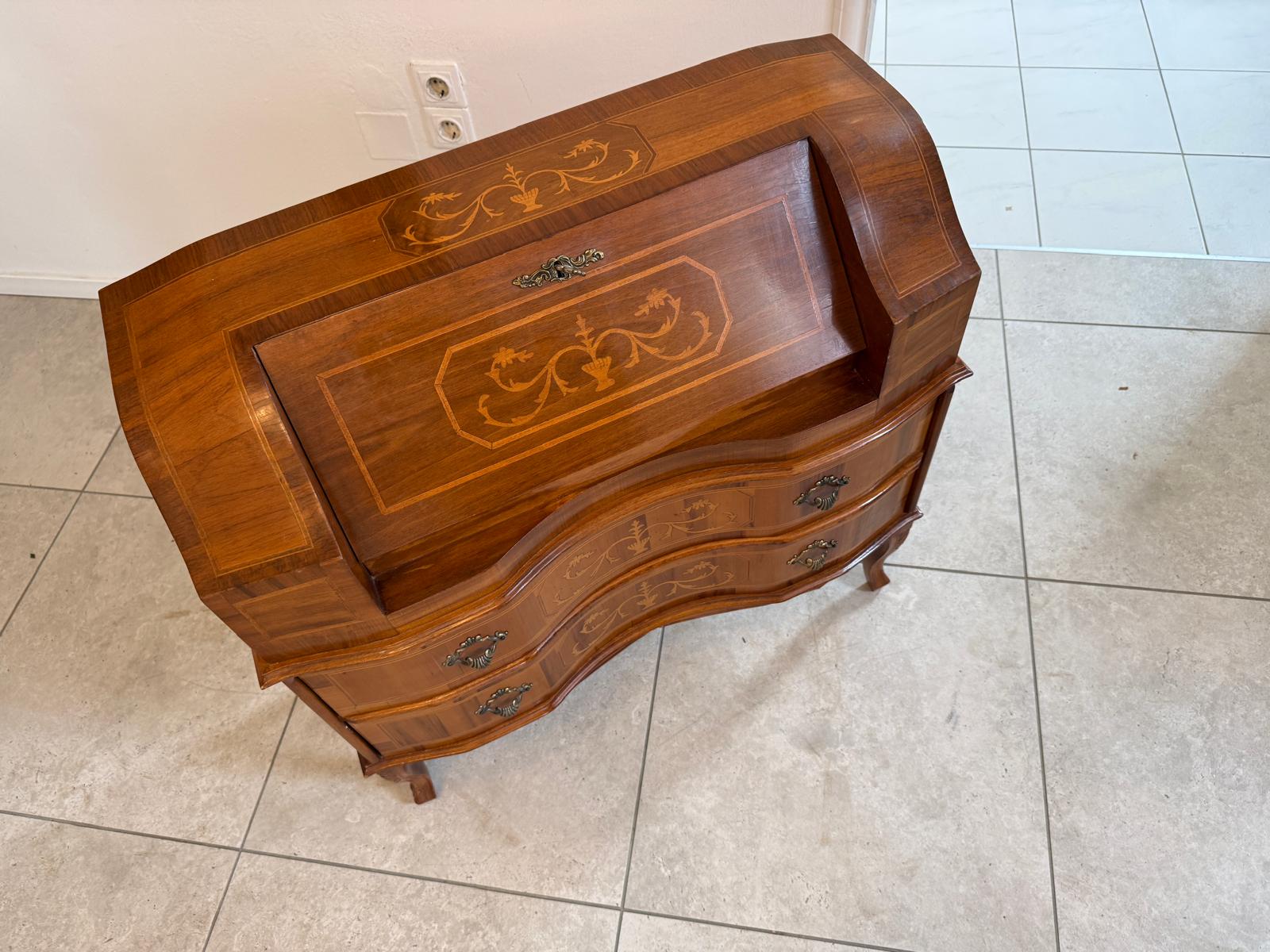 Antikstil Barocker Sekretär Schreibtisch Wurzelholz Stilmöbel D1219