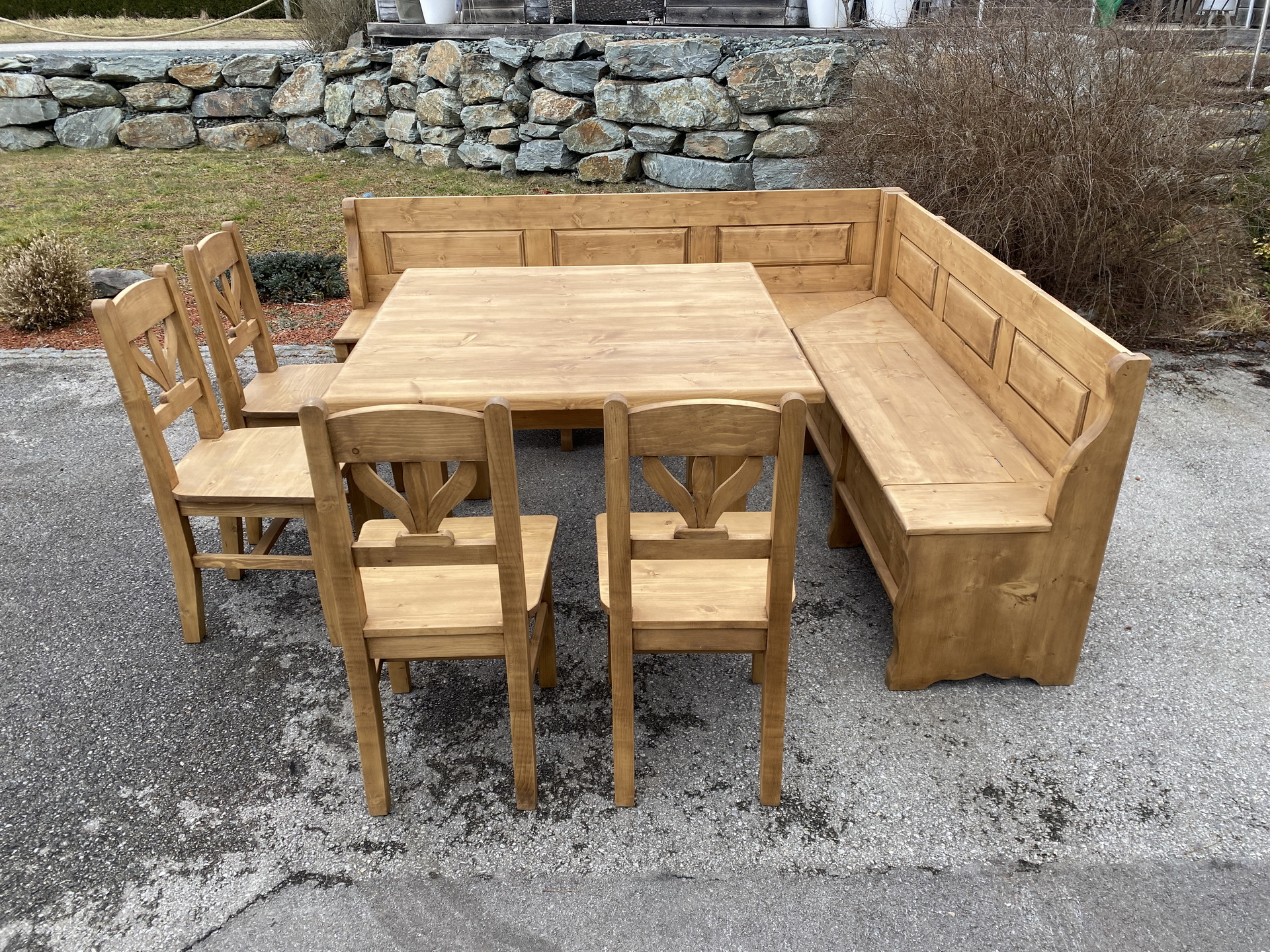 Bauernstube Eckbankgruppe Bauerntisch 4 Sessel MIBEST1