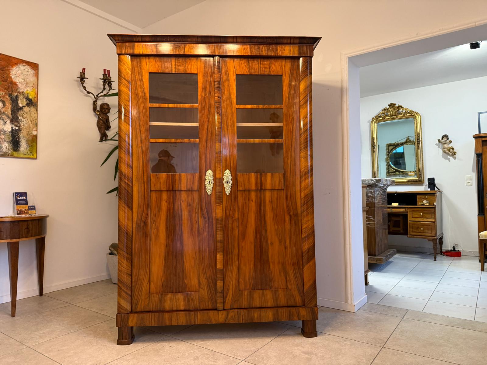 SALE Restaurierte Biedermeier Vitrine Bücherschrank ANTIQUITÄT G2393
