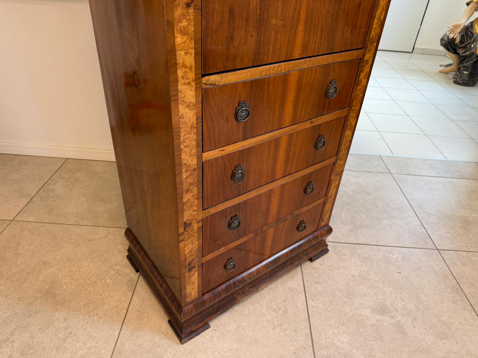 Zierlicher Barocker Sekretär Schreibtisch Wurzelholz G2302