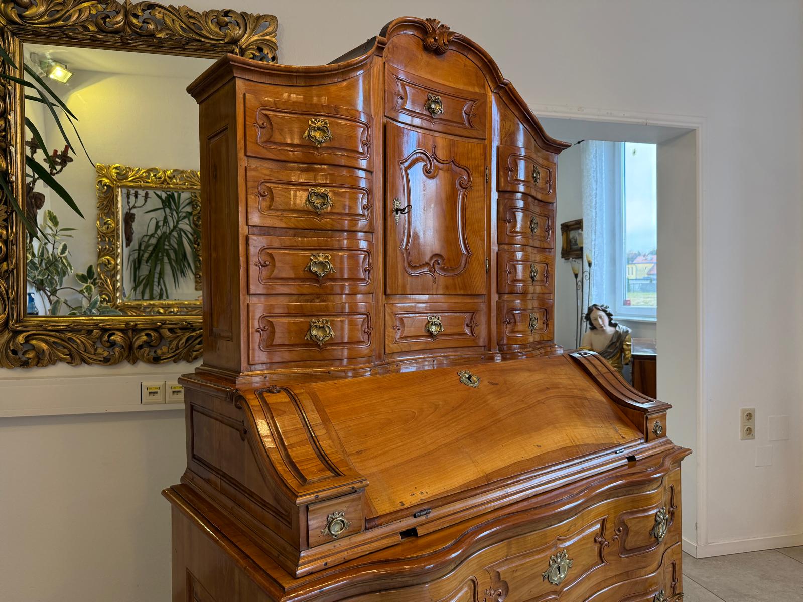 Originale Barocktabernakl Aufsatzkommode Vitrine Antiquität Tabernakl D1144