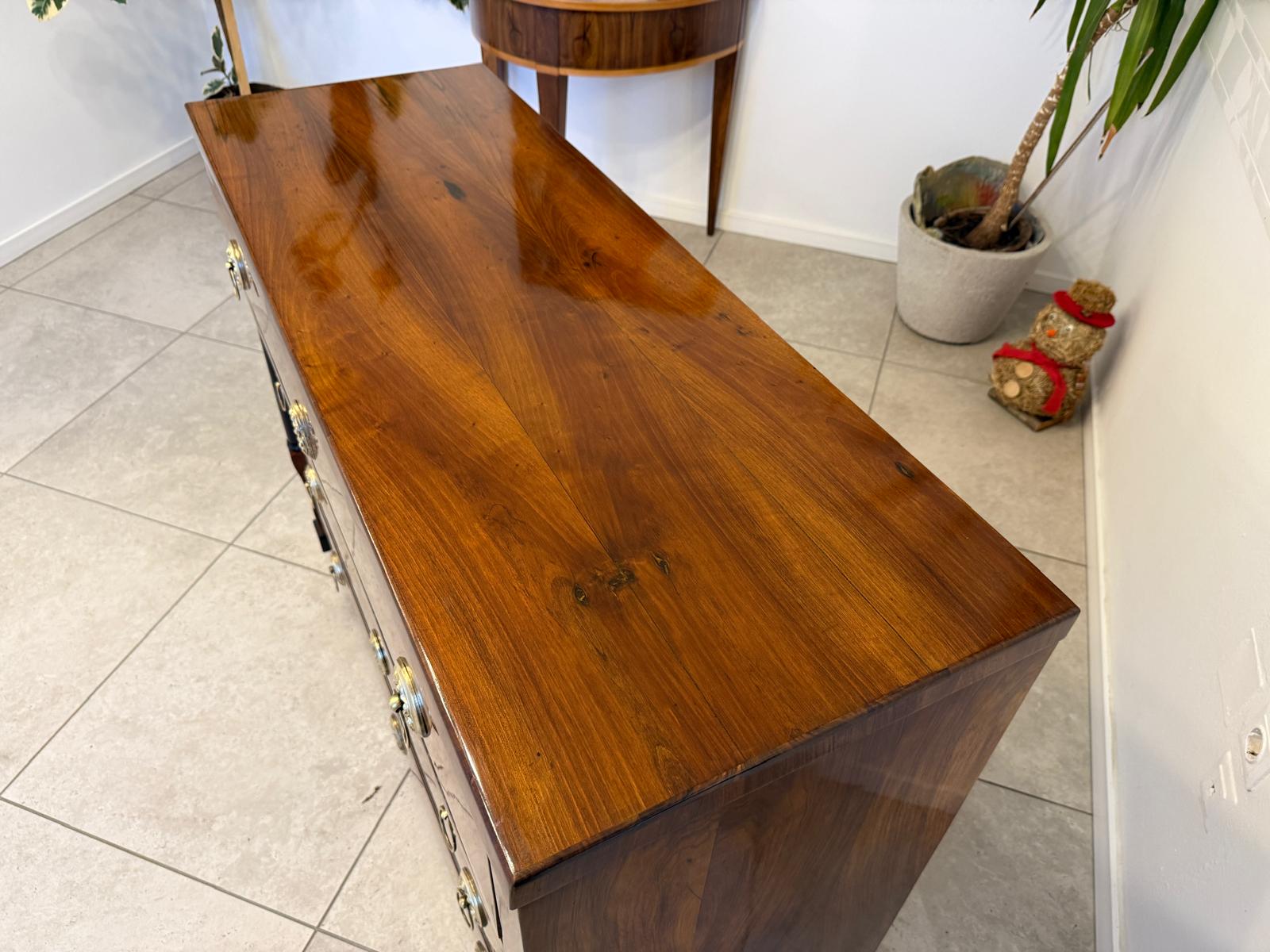 Restaurierte Biedermeier Kommode 4 Ladenkommode Nussholz G2391