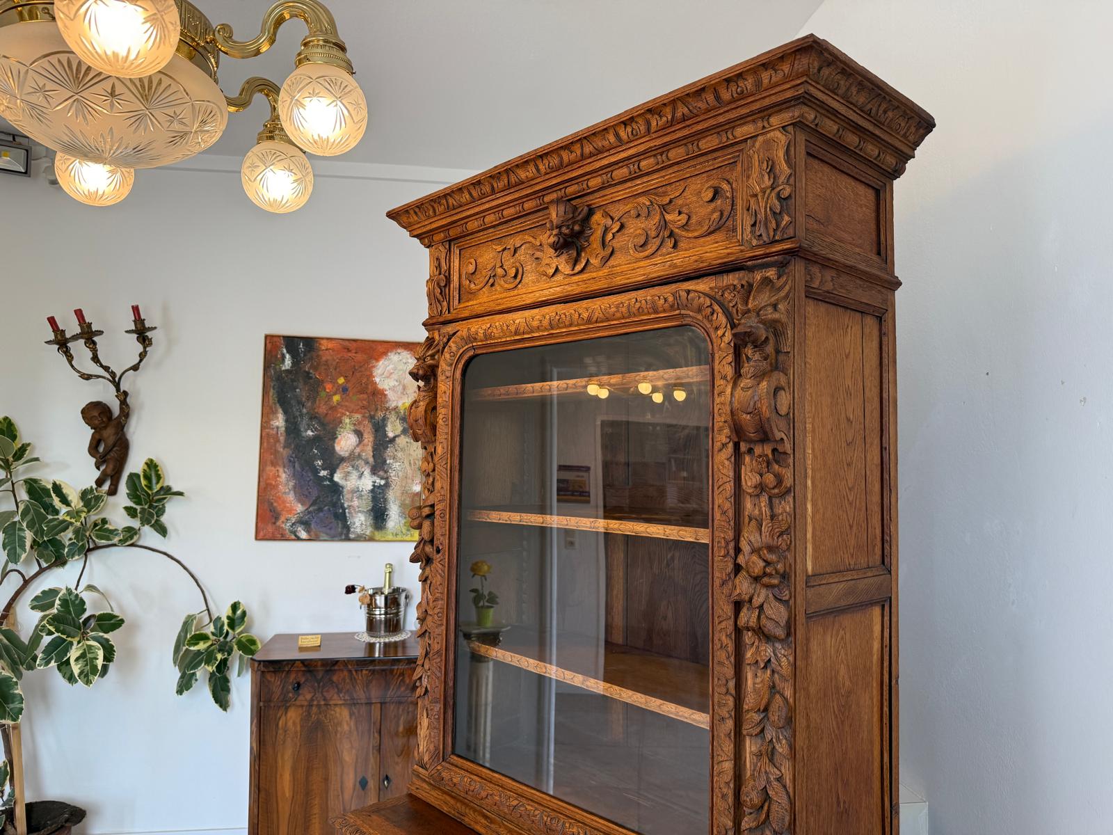 Gründerzeit Aufsatzbuffet Schnitzkunst Antiquität G1908