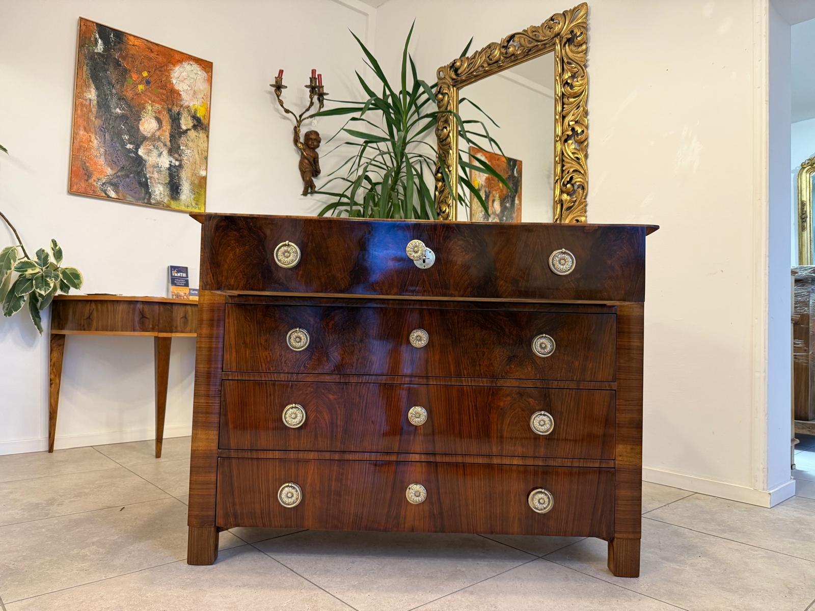 SALE Restaurierte Biedermeier Schreibkommode Nussholz Antiquität Antikmöbel G2388