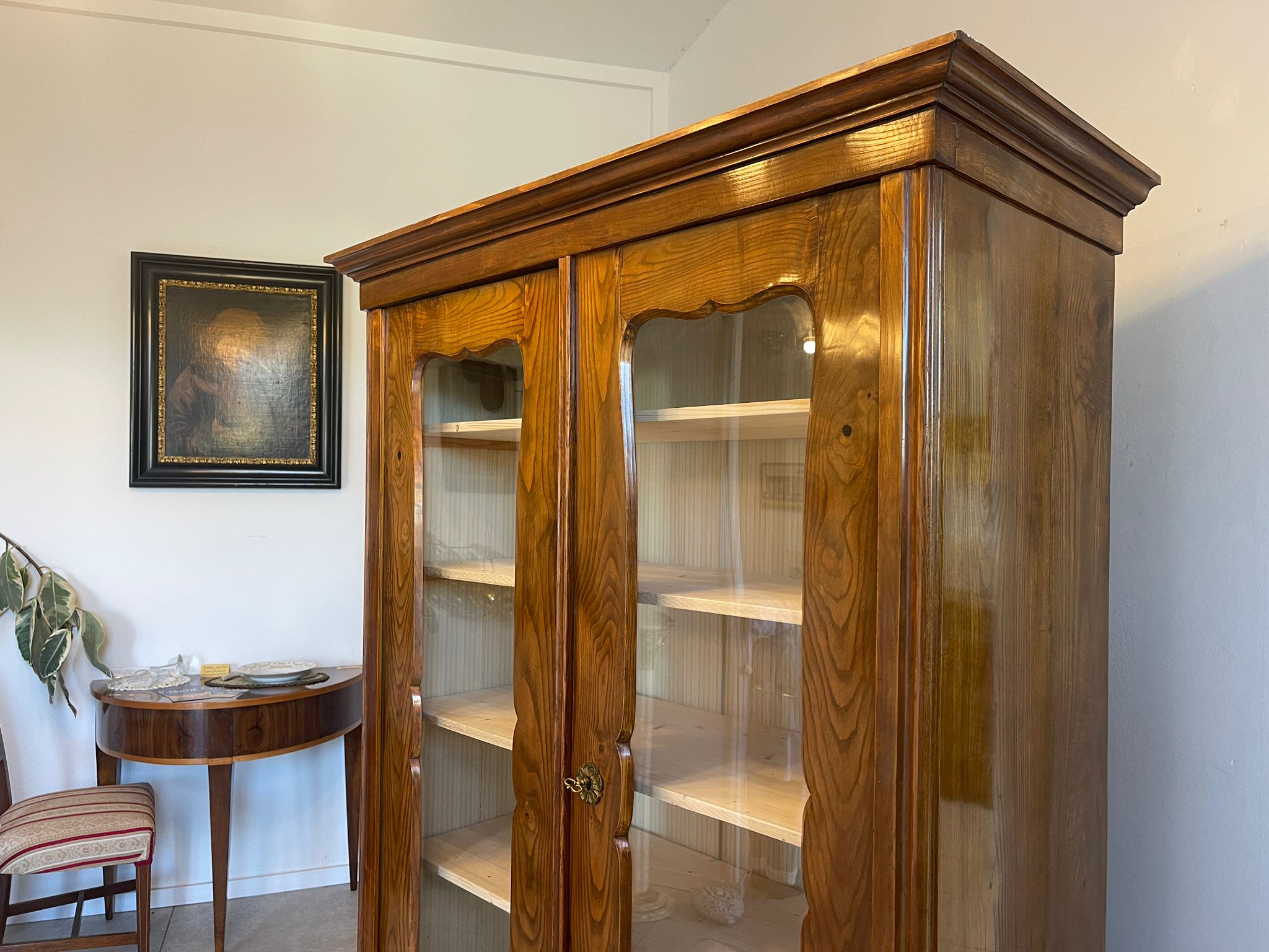 5c9f626b-93ca-45c2-9ba5-a9a135a7370e Originale Biedermeier Vitrine Bücherschrank Glasschrank A4872