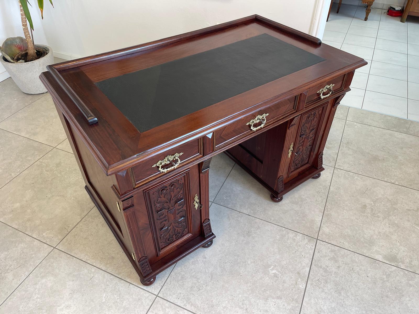 Sale Original Gründerzeit Schreibtisch Sekretär Eichenholz Antiquität G1131