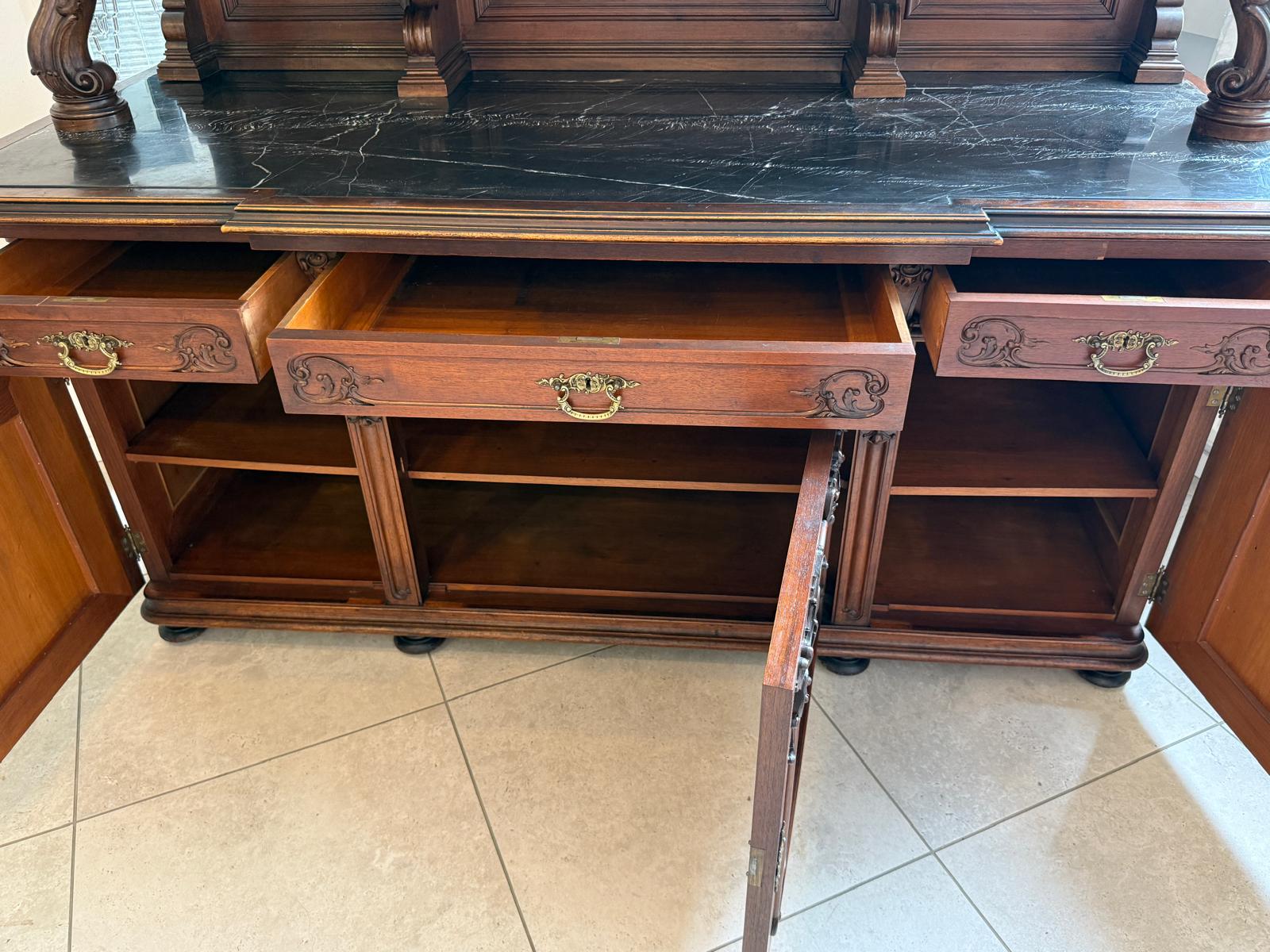 Figurales Pfeiferlbarock Aufsatzbuffet Altarschrank Aufsatzschrank / Buffet – D2658