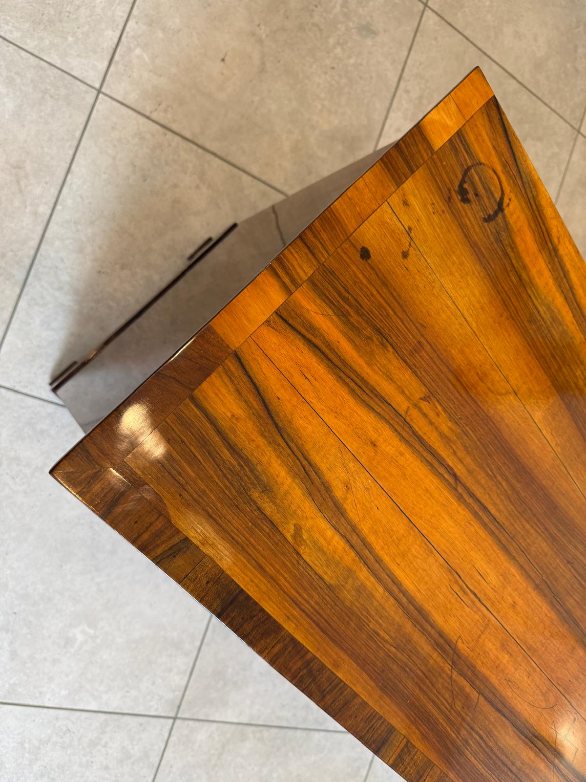 Biedermeier Kommode 3 Ladenkommode Nussholz Antiquität Restauriert D2474