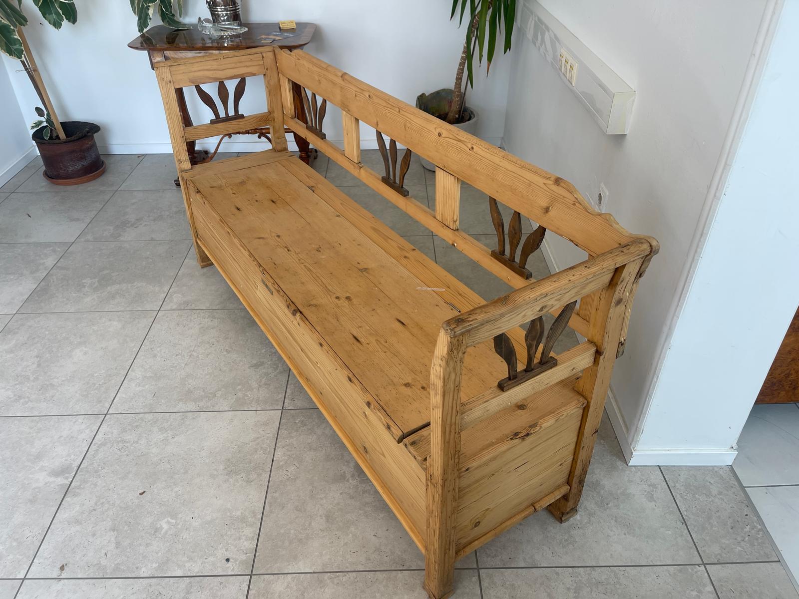 Sale Provinzielle Biedermeier Truhenbank Landhausbank G1707