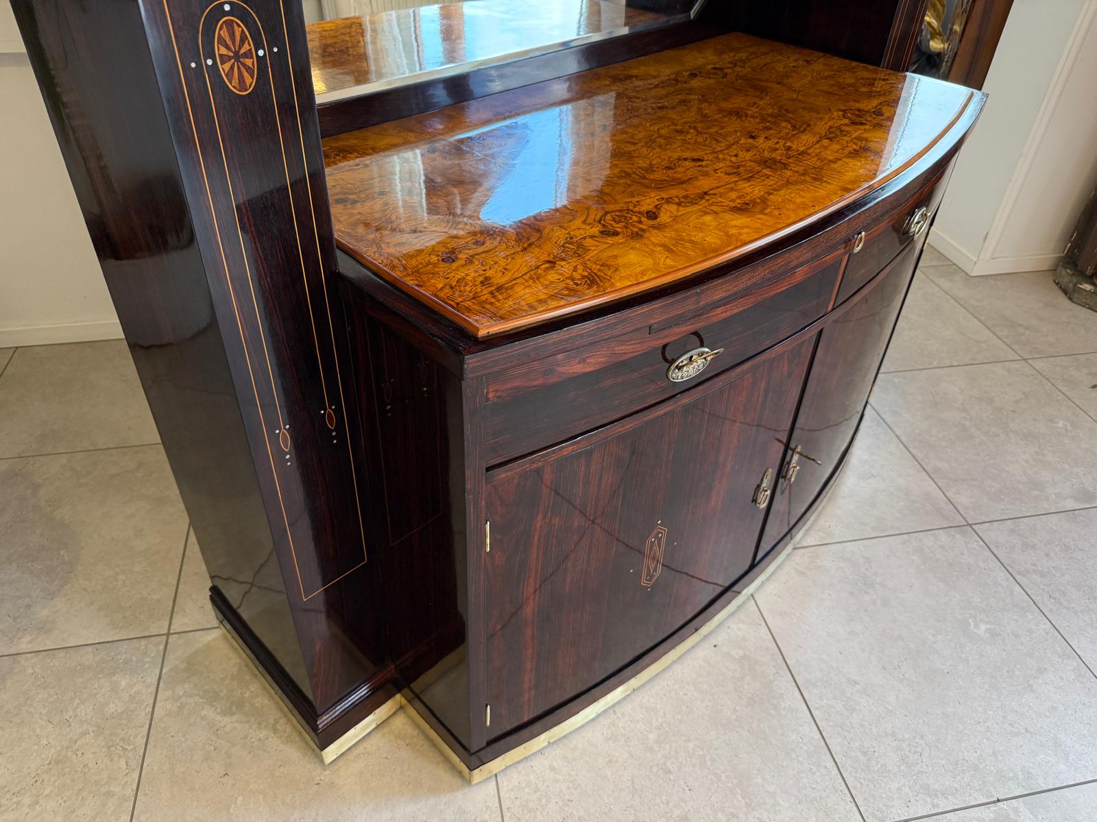 Jugendstil Aufsatzbuffet Antiquität Rarität Floral Restauriert D2376