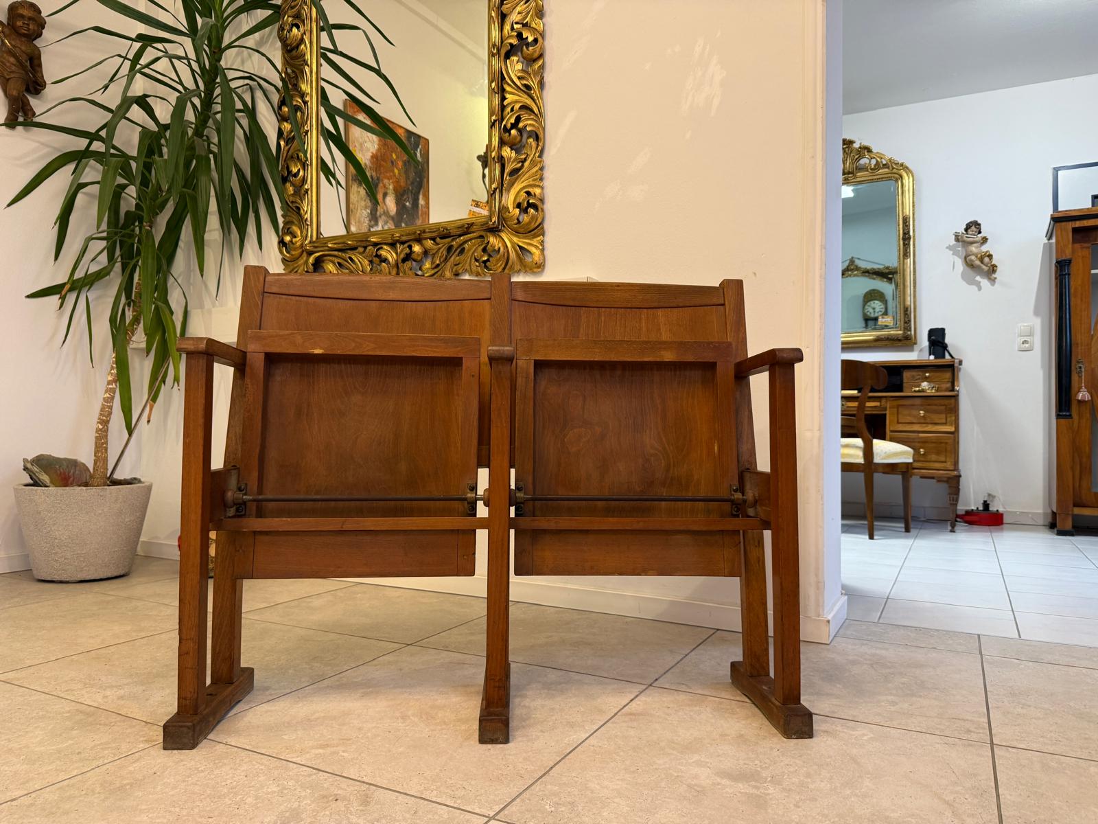 Original Wiener Kinosessel 2er Sitz Klappstuhl Stuhl Nostalgie G2265-1