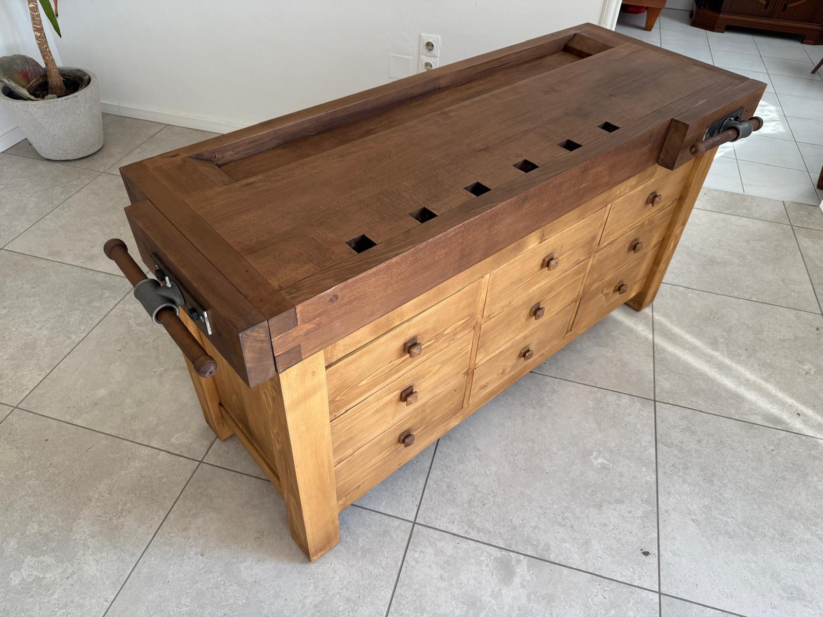 SALE Hobelbank Werkbank Schreinertisch Pult Thresen Bauernmöbel G1781