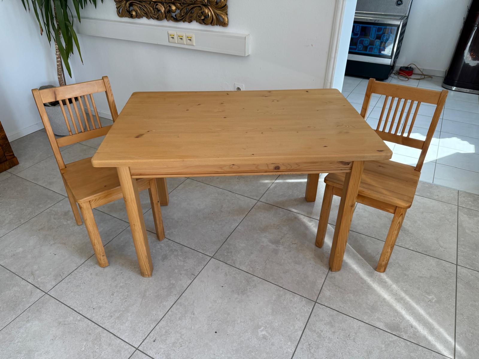 Bauernstube Tisch 2 Sessel Fichtenholz  D2495