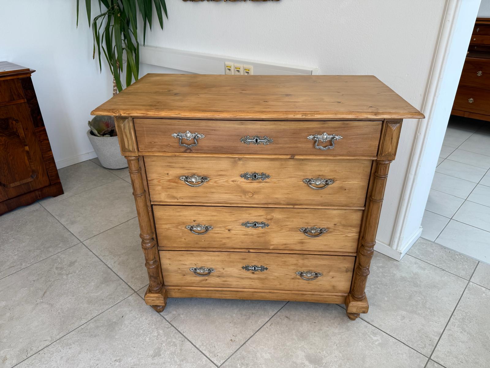 Restaurierte Gründerzeit Kommode 4 Laden Fichtenholz Bauernmöbel G1843
