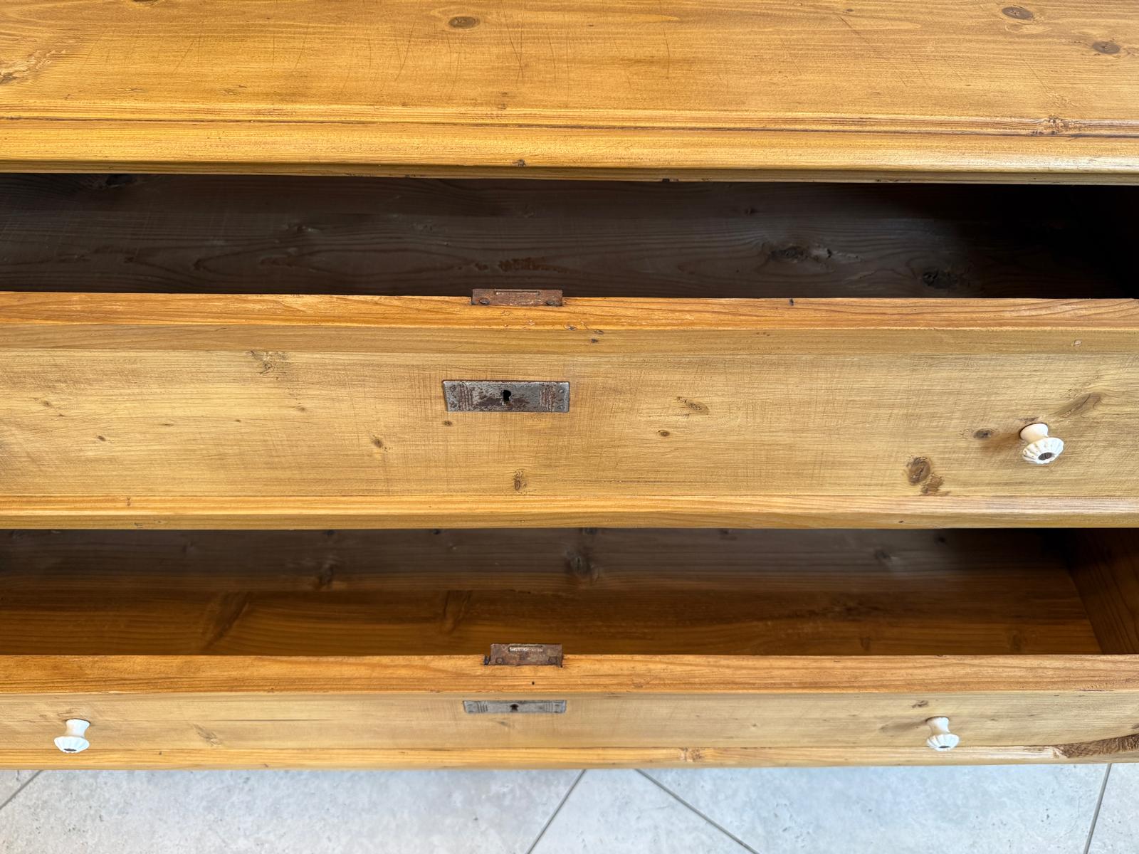 Restaurierte Biedermeier Kommode Antik 3 Laden aus Fichtenholz G2133
