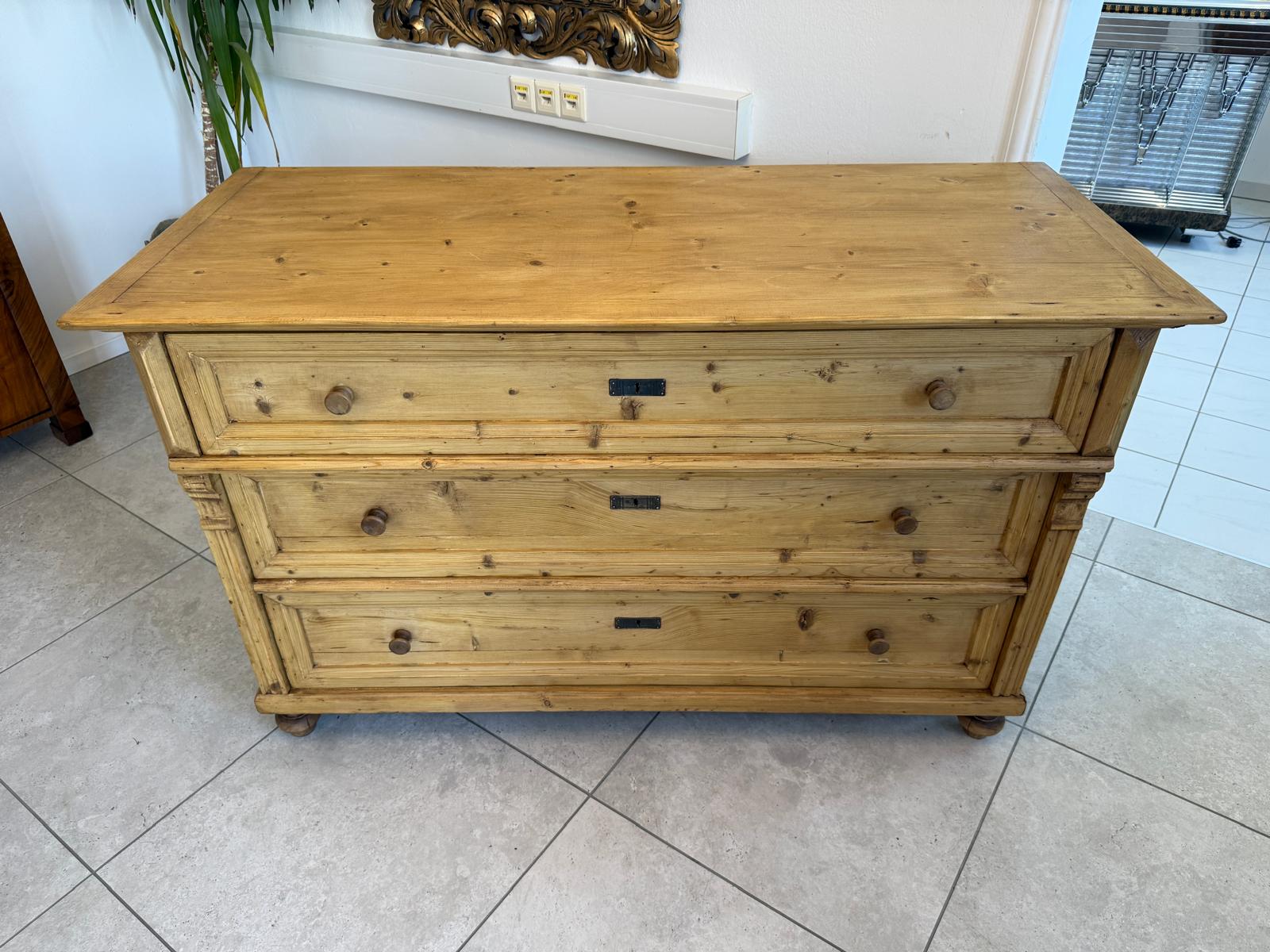Biedermeier Kommode 3 Ladenkommode Antik Original D2515
