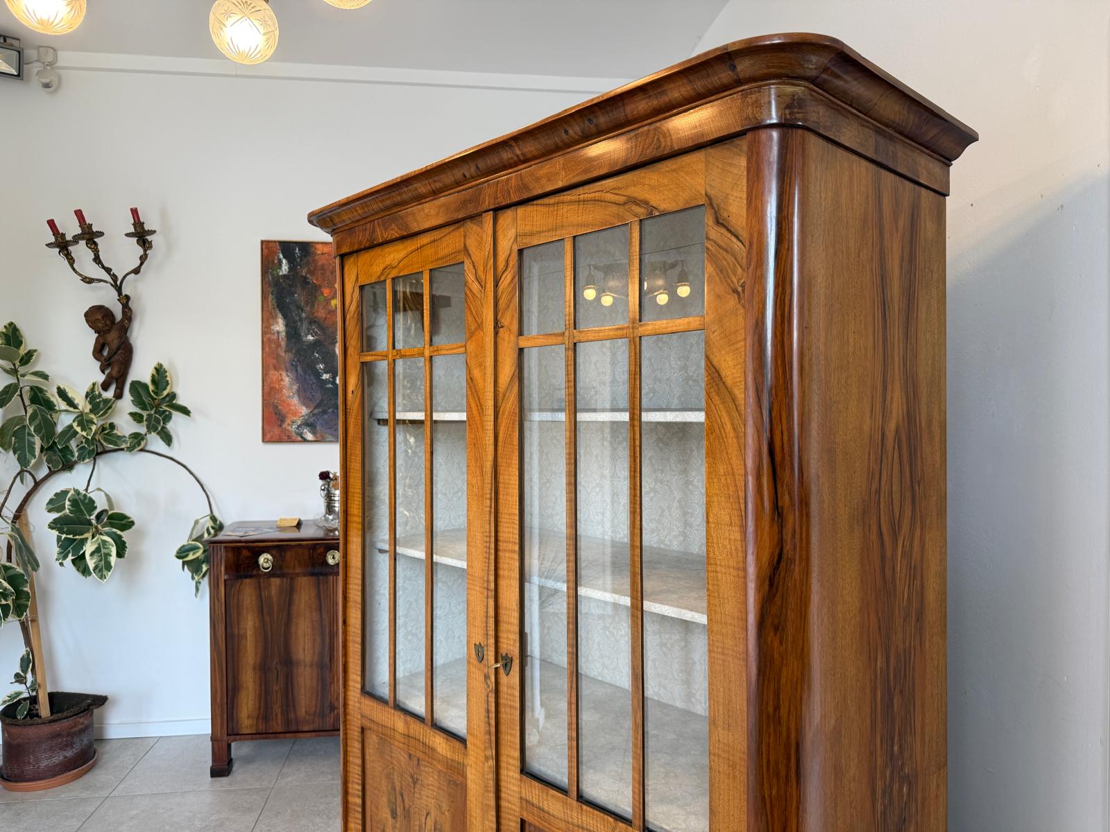 Originale Biedermeier Vitrine Bücherschrank Glasschrank G2102