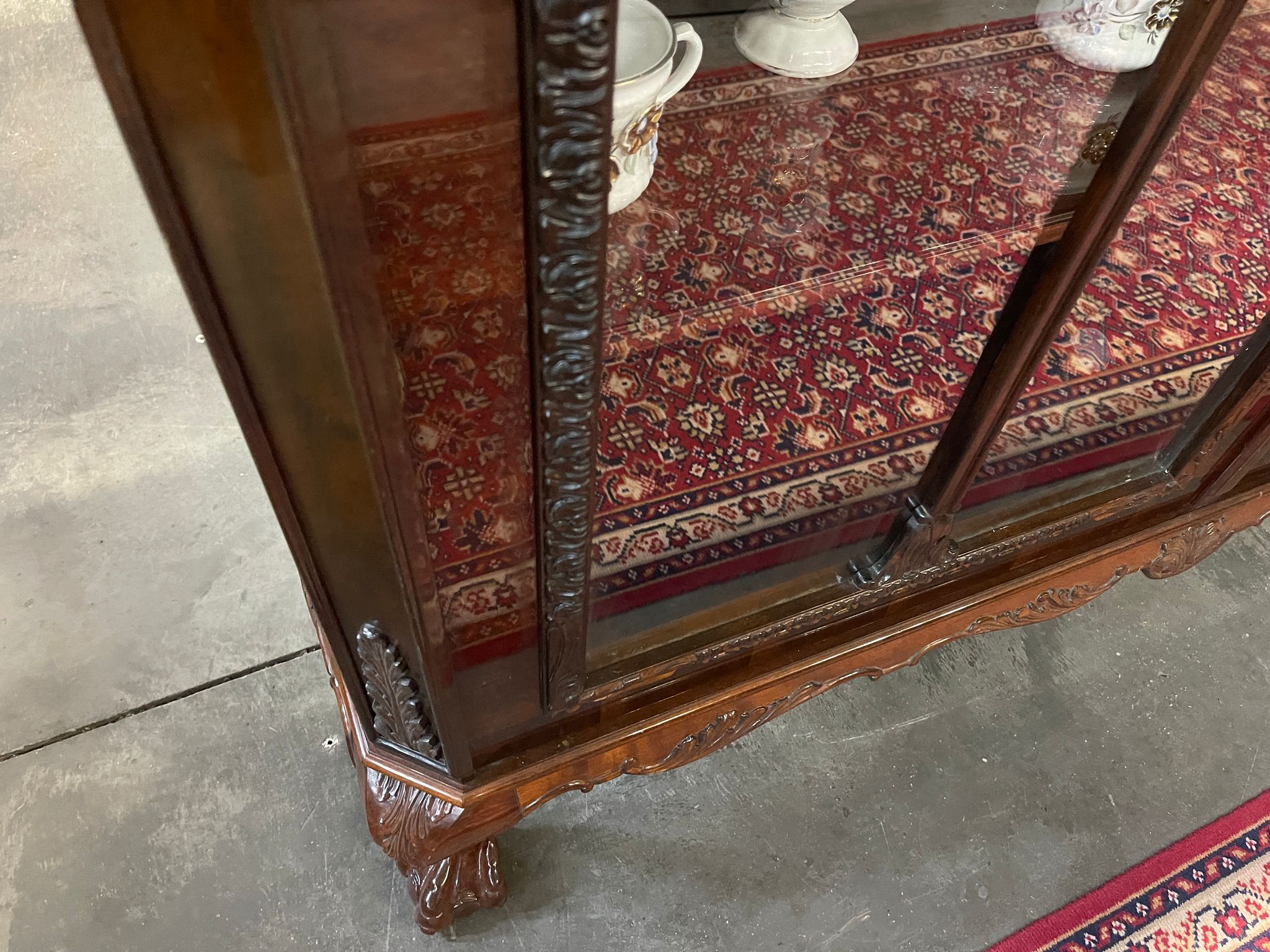 Bücherschrank Barock Barockstil Vitrine Glasschrank Wohnzimmerschrank A5150
